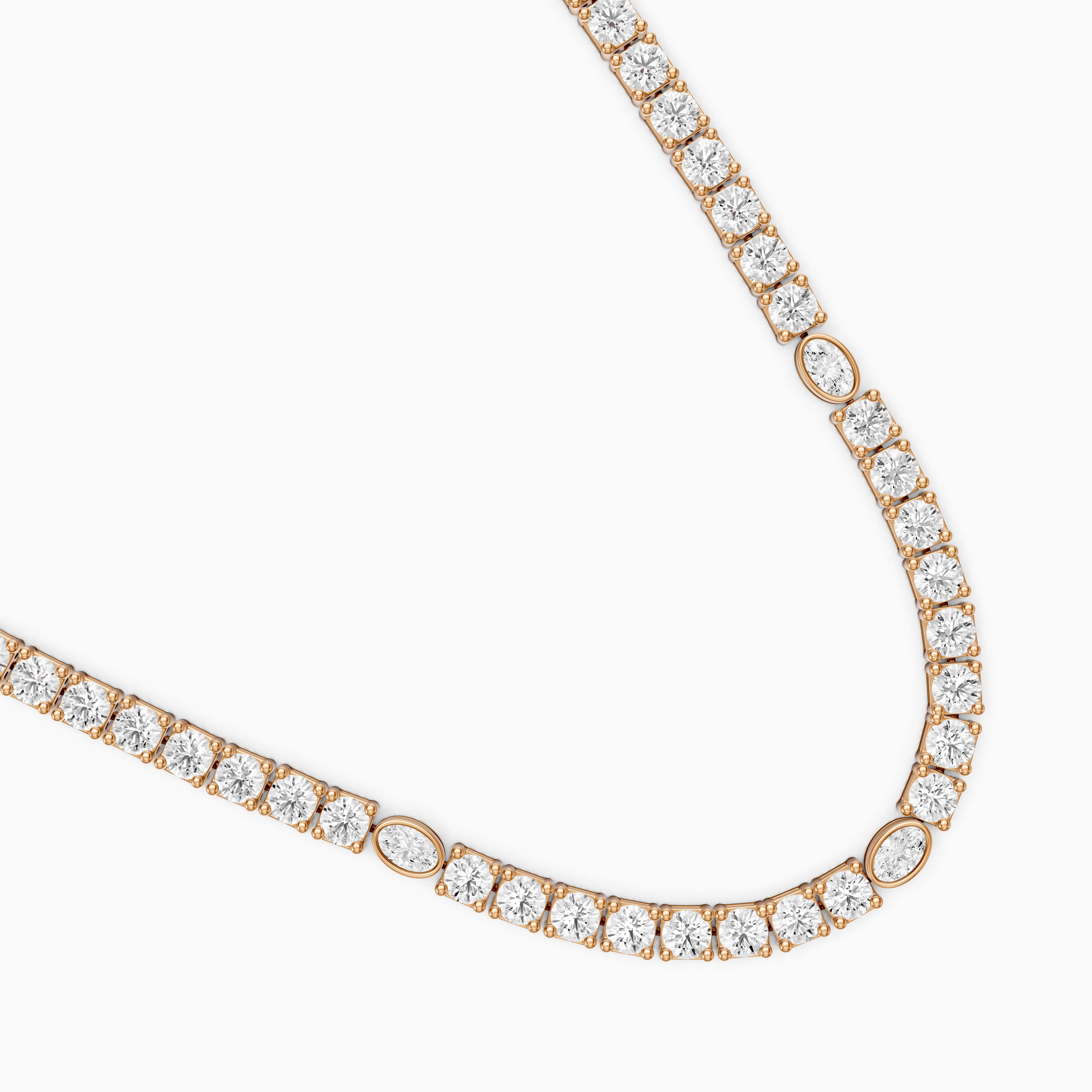 Juniper Oval Lab Grown Diamond Station Tennis Necklace