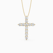 Demi Round Lab Diamond Cross Pendant