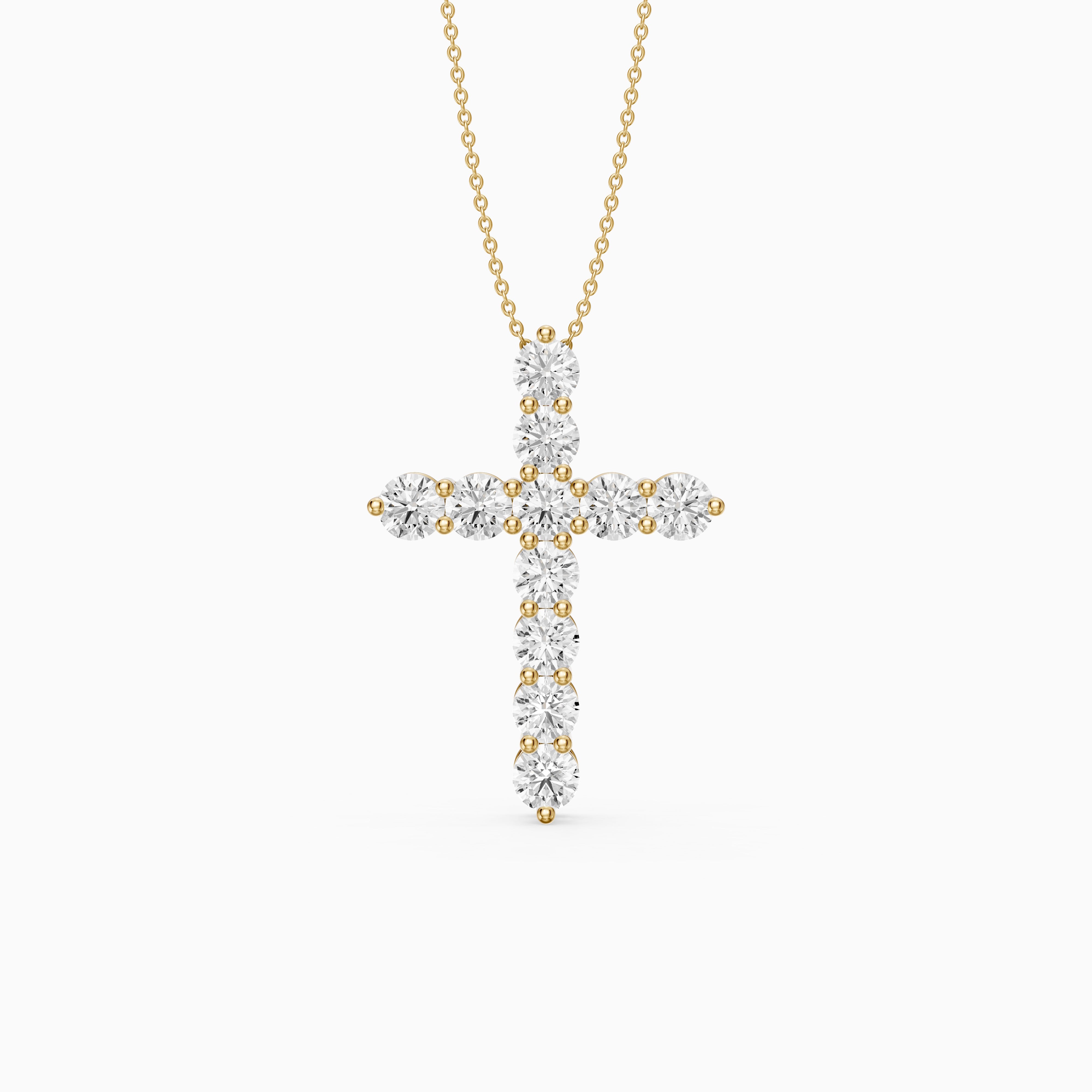 Demi Round Lab Diamond Cross Pendant