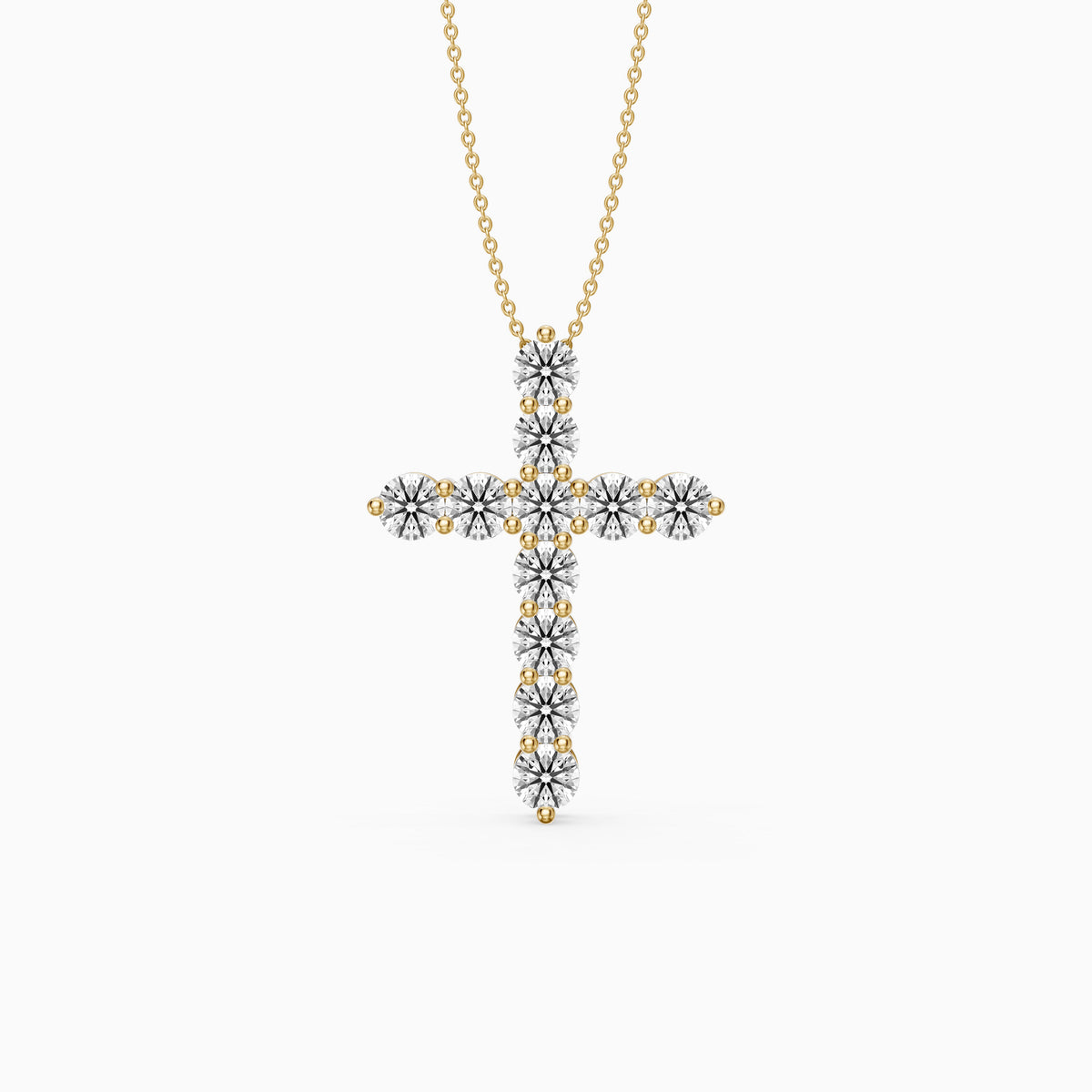 Demi Round Lab Diamond Cross Pendant