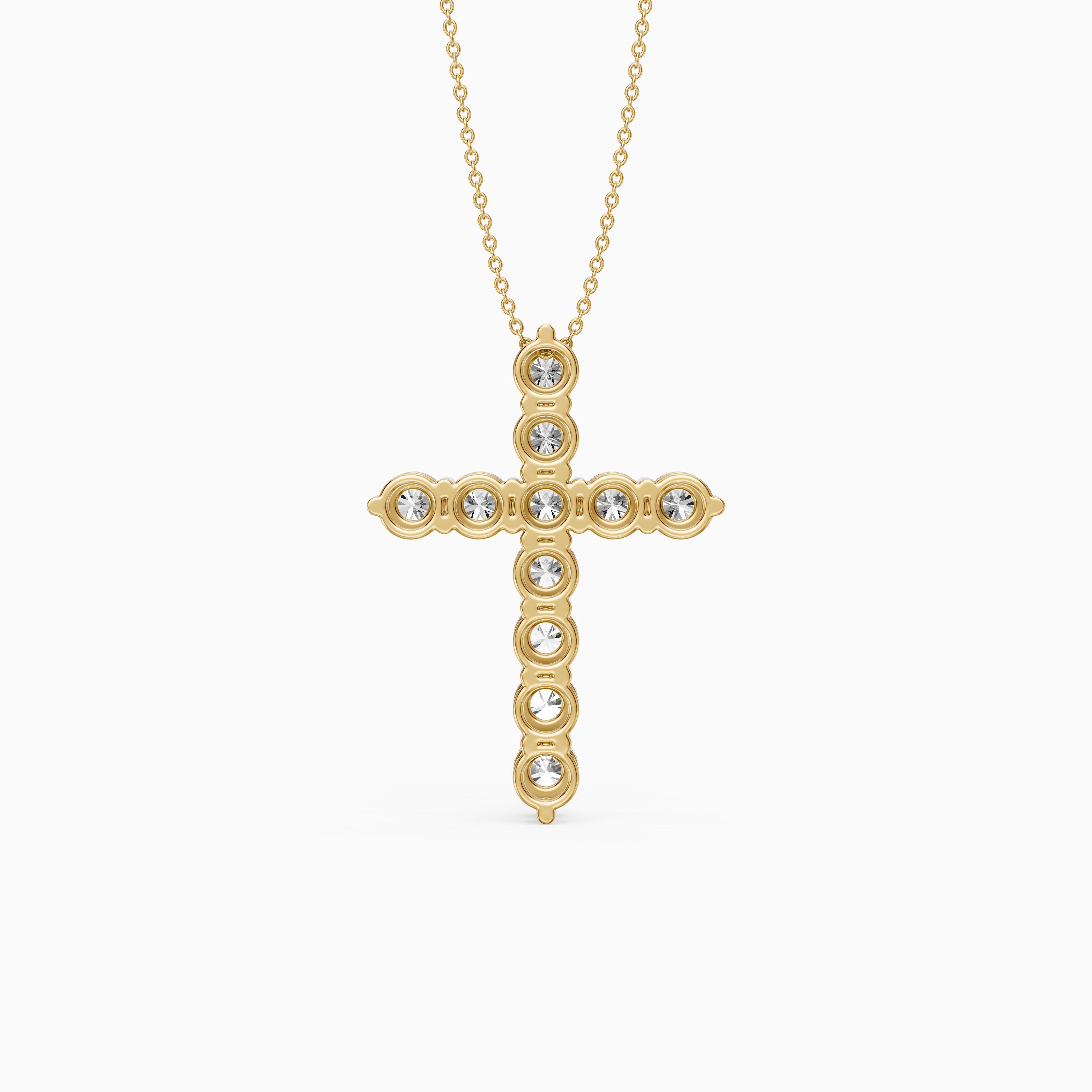 Demi Round Lab Diamond Cross Pendant