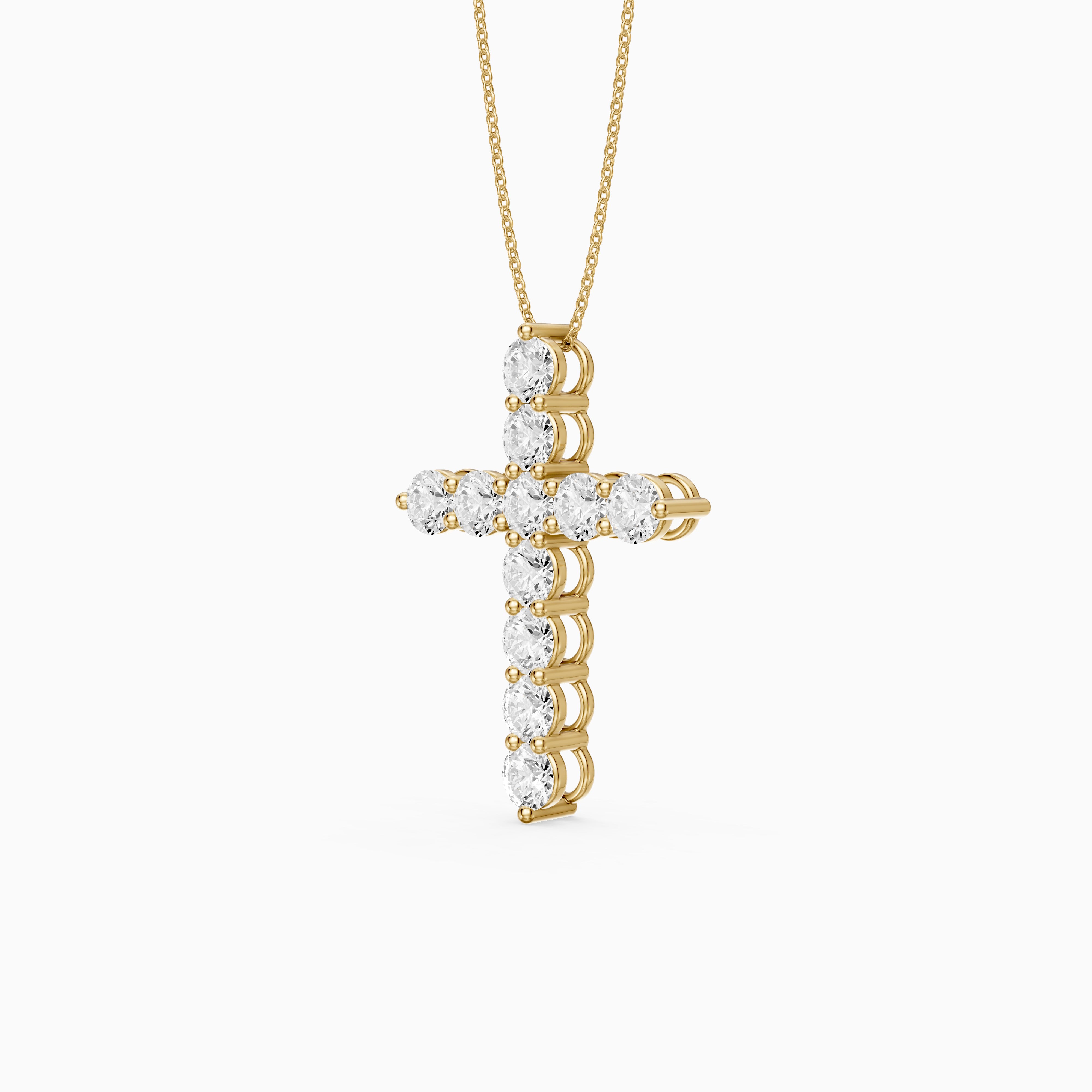 Demi Round Lab Diamond Cross Pendant