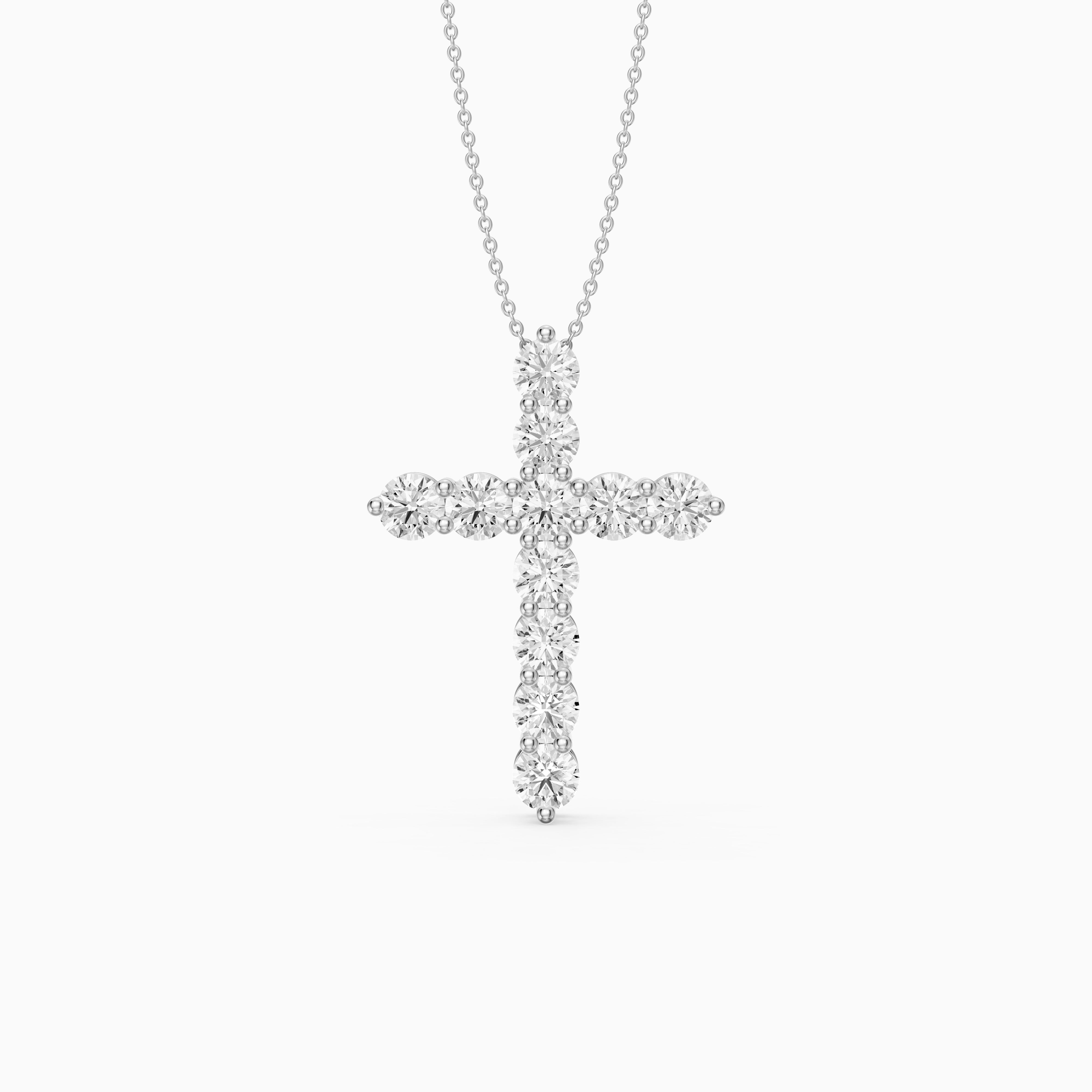 Demi Round Lab Diamond Cross Pendant