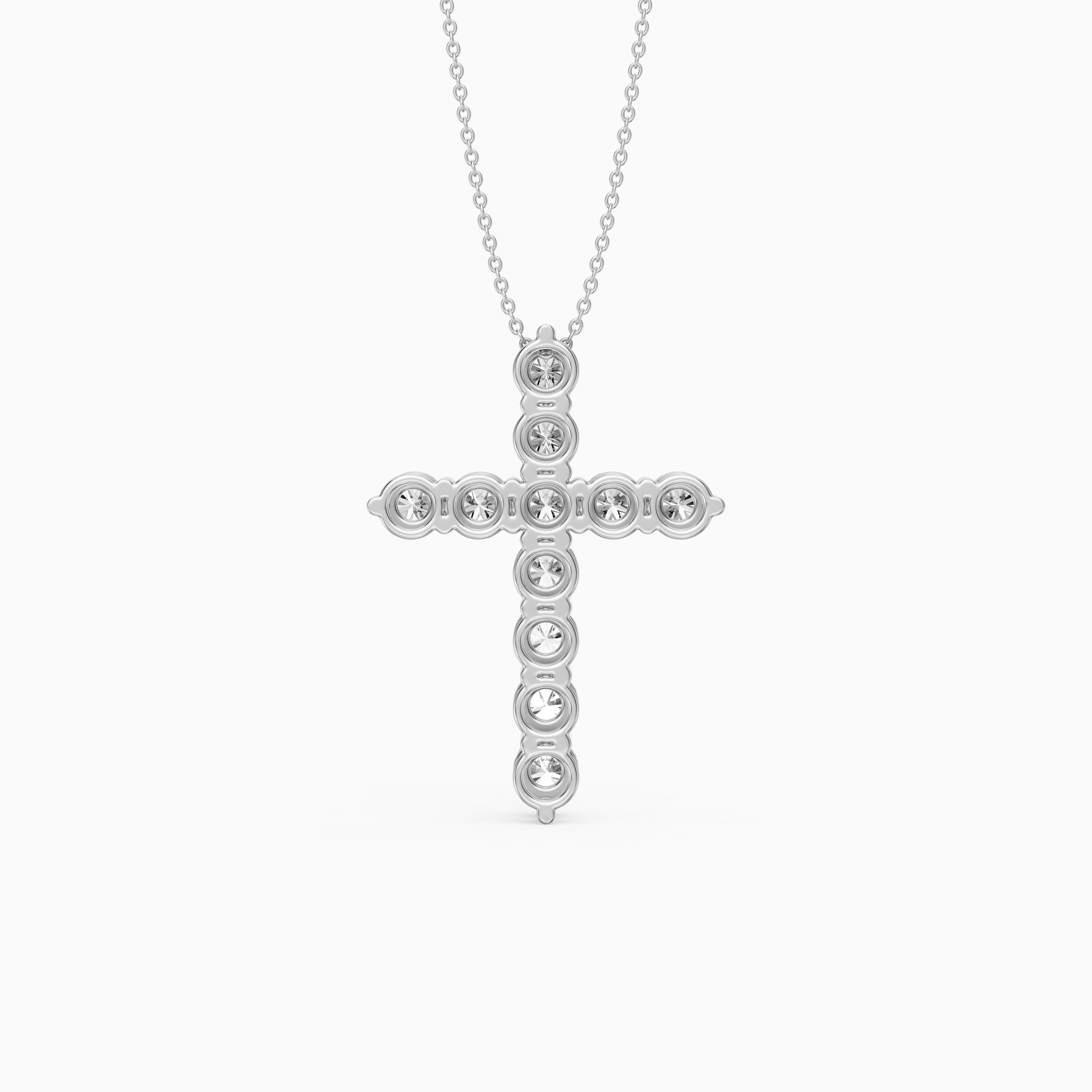 Demi Round Lab Diamond Cross Pendant