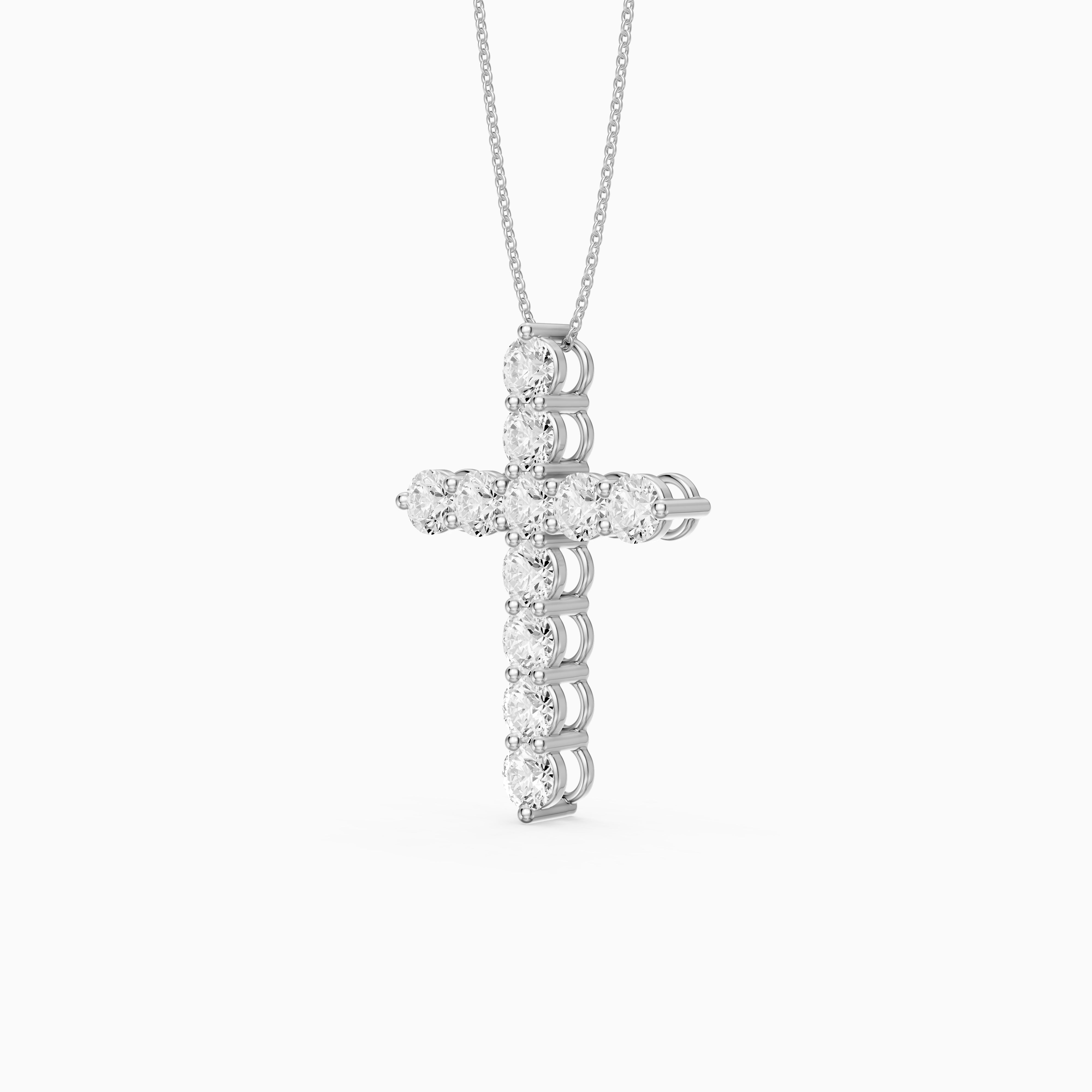 Demi Round Lab Diamond Cross Pendant