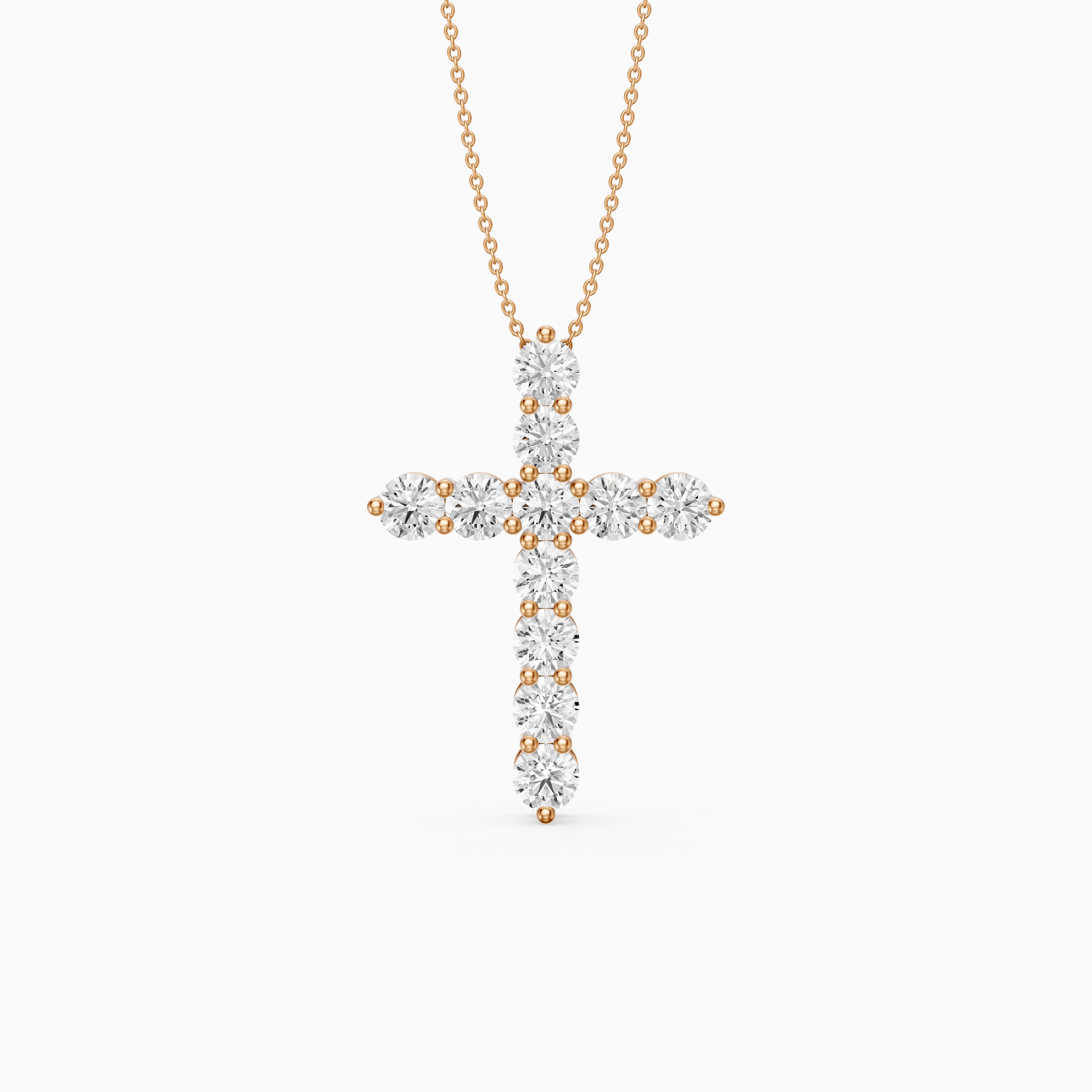 Demi Round Lab Diamond Cross Pendant