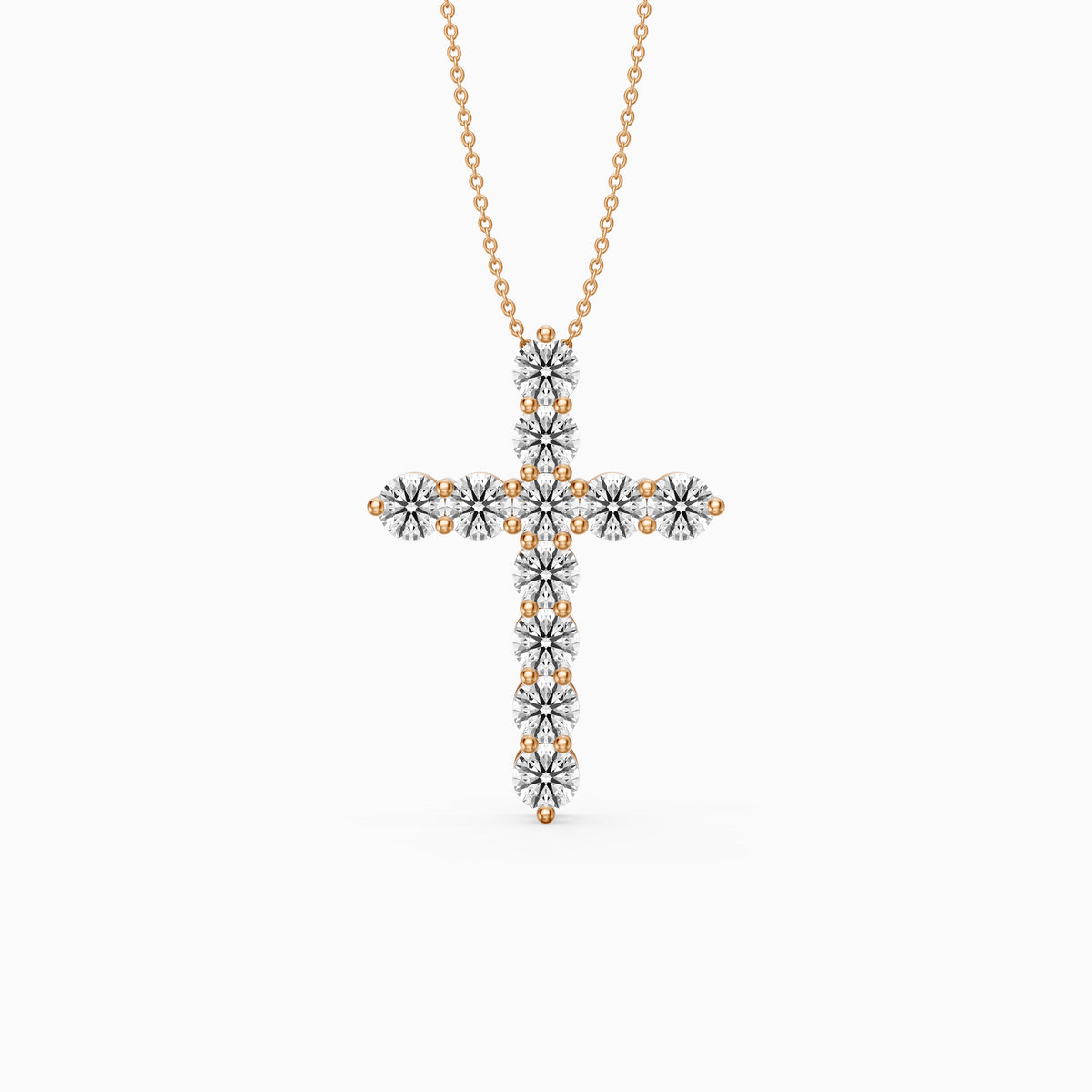 Demi Round Lab Diamond Cross Pendant