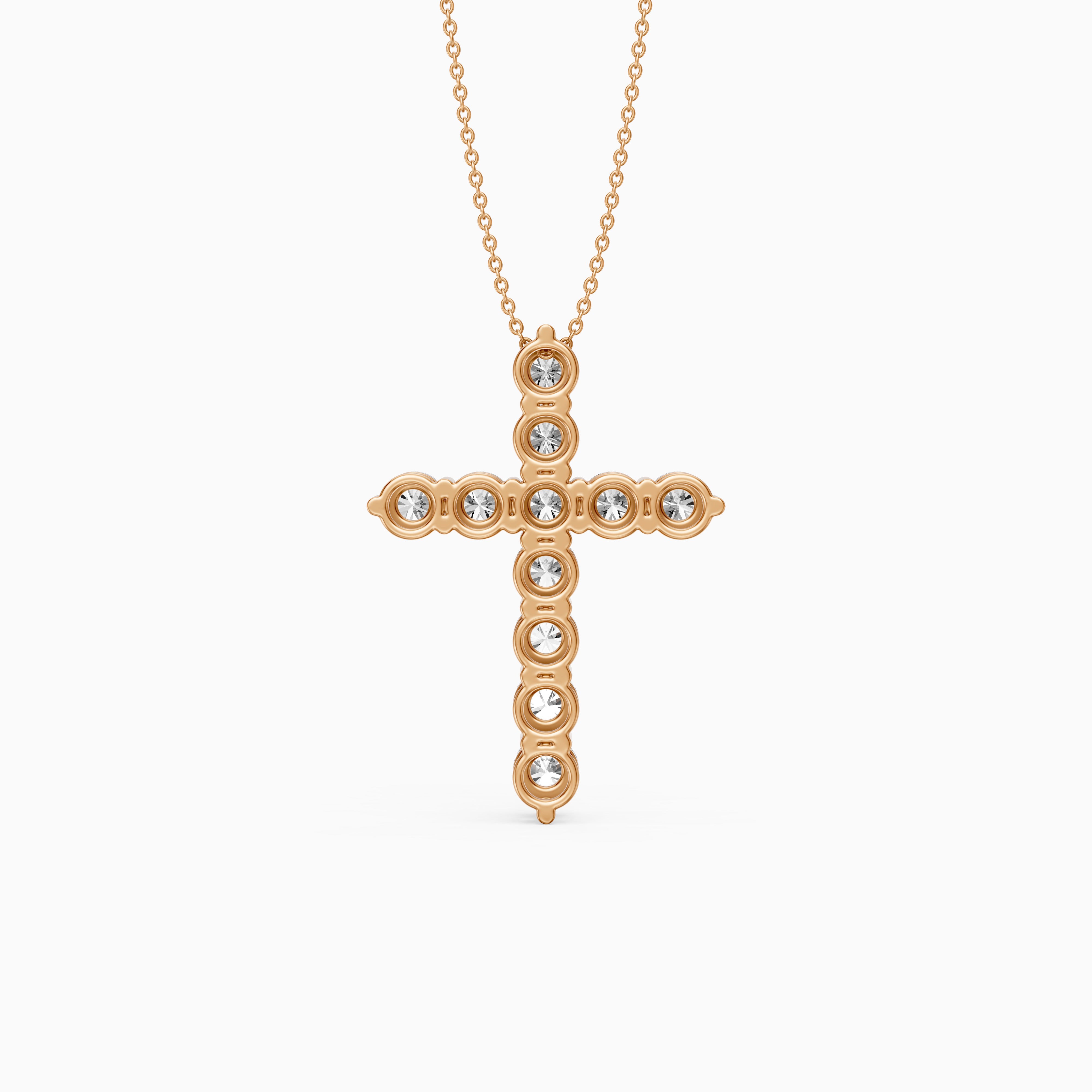 Demi Round Lab Diamond Cross Pendant