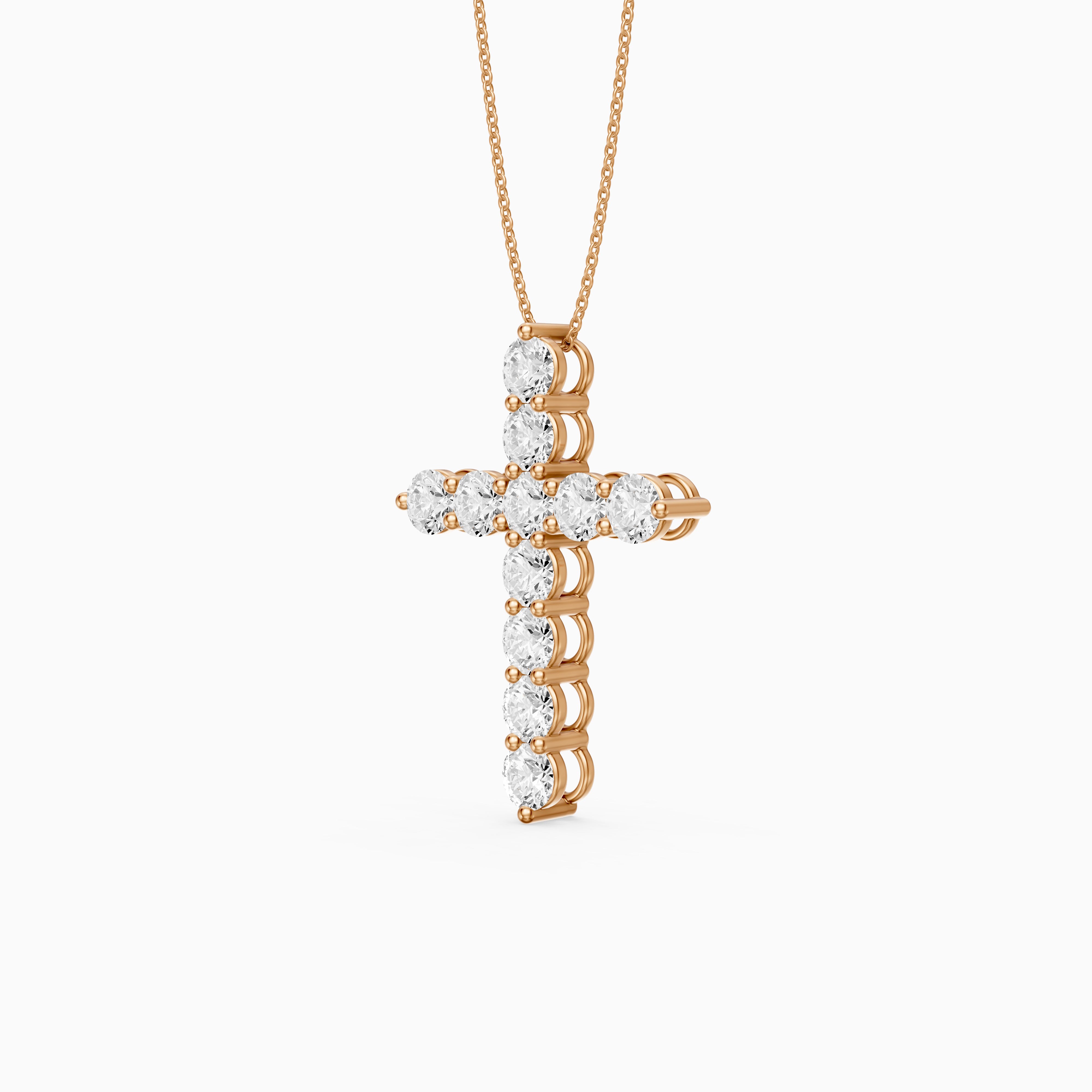 Demi Round Lab Diamond Cross Pendant