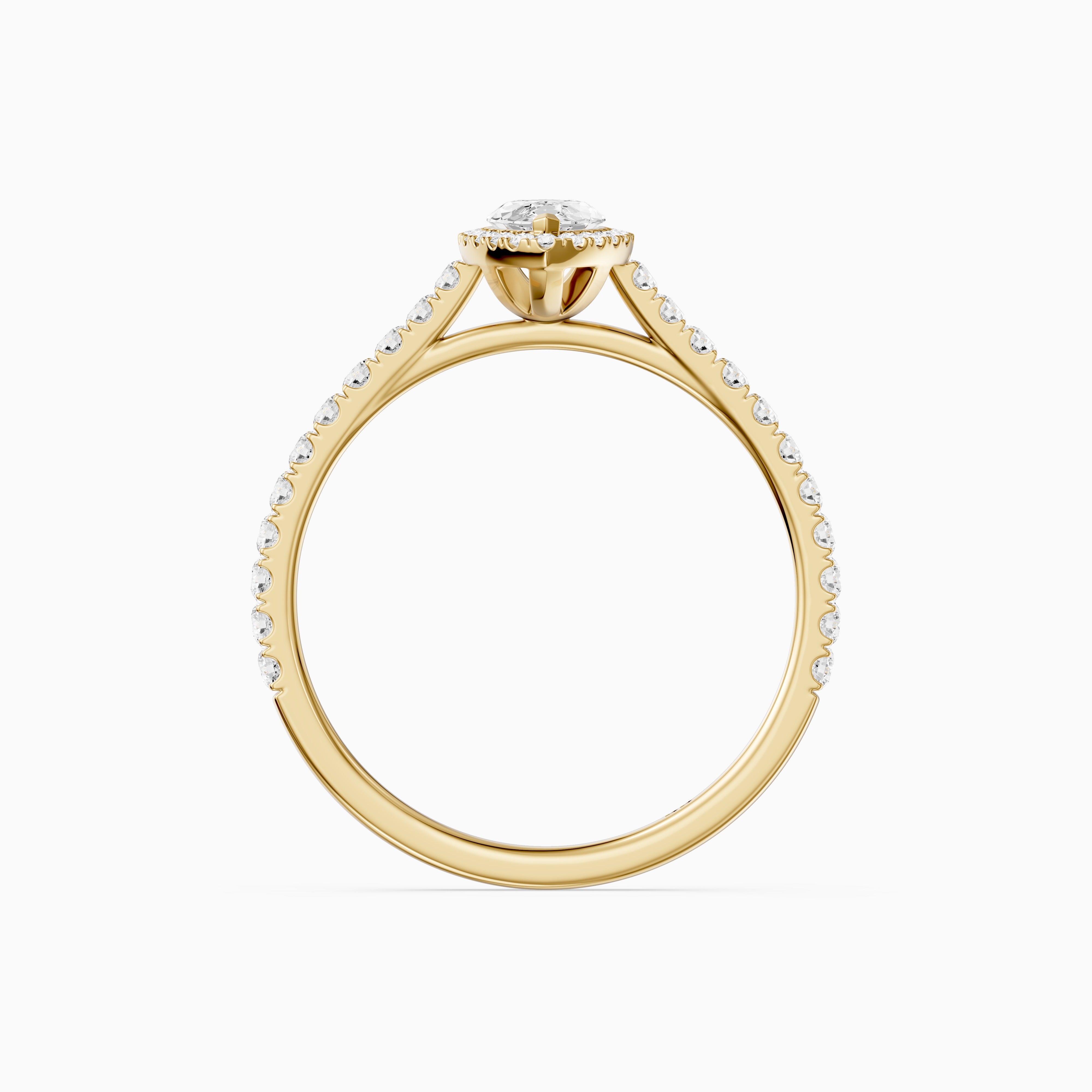 Sloane Marquise Cut Halo Cathedral Pave Lab Grown Diamond Ring