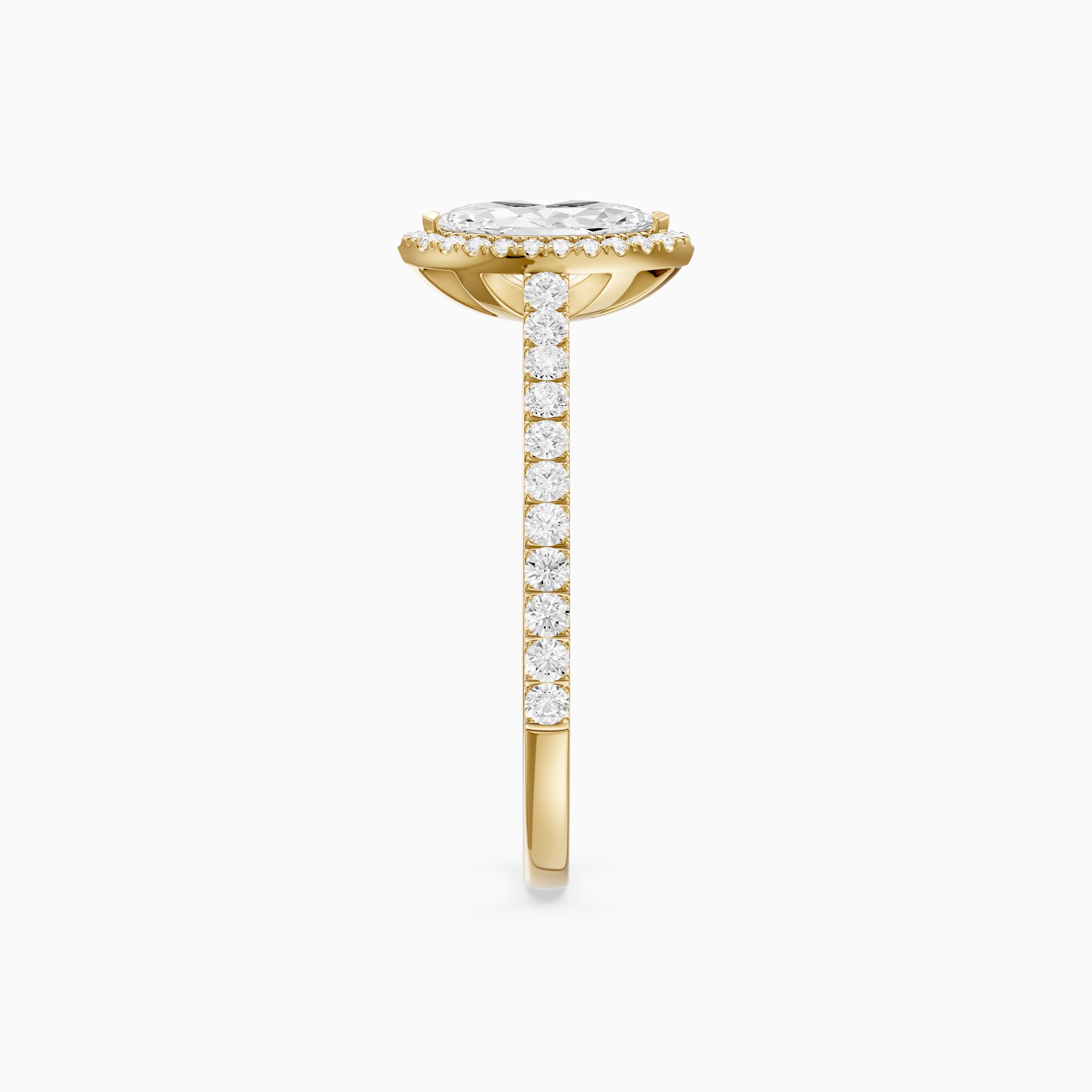 Sloane Marquise Cut Halo Cathedral Pave Lab Grown Diamond Ring