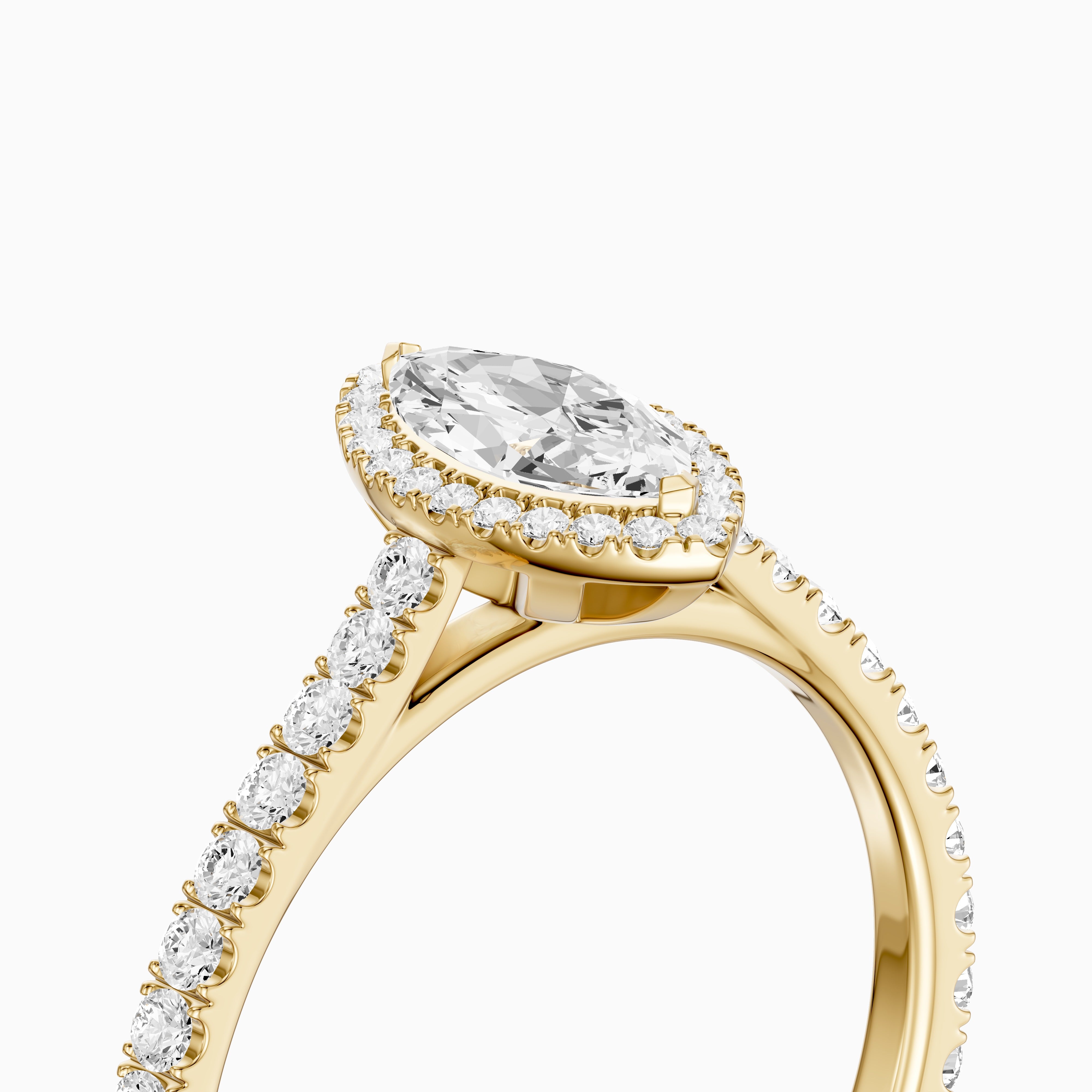 Sloane Marquise Cut Halo Cathedral Pave Lab Grown Diamond Ring