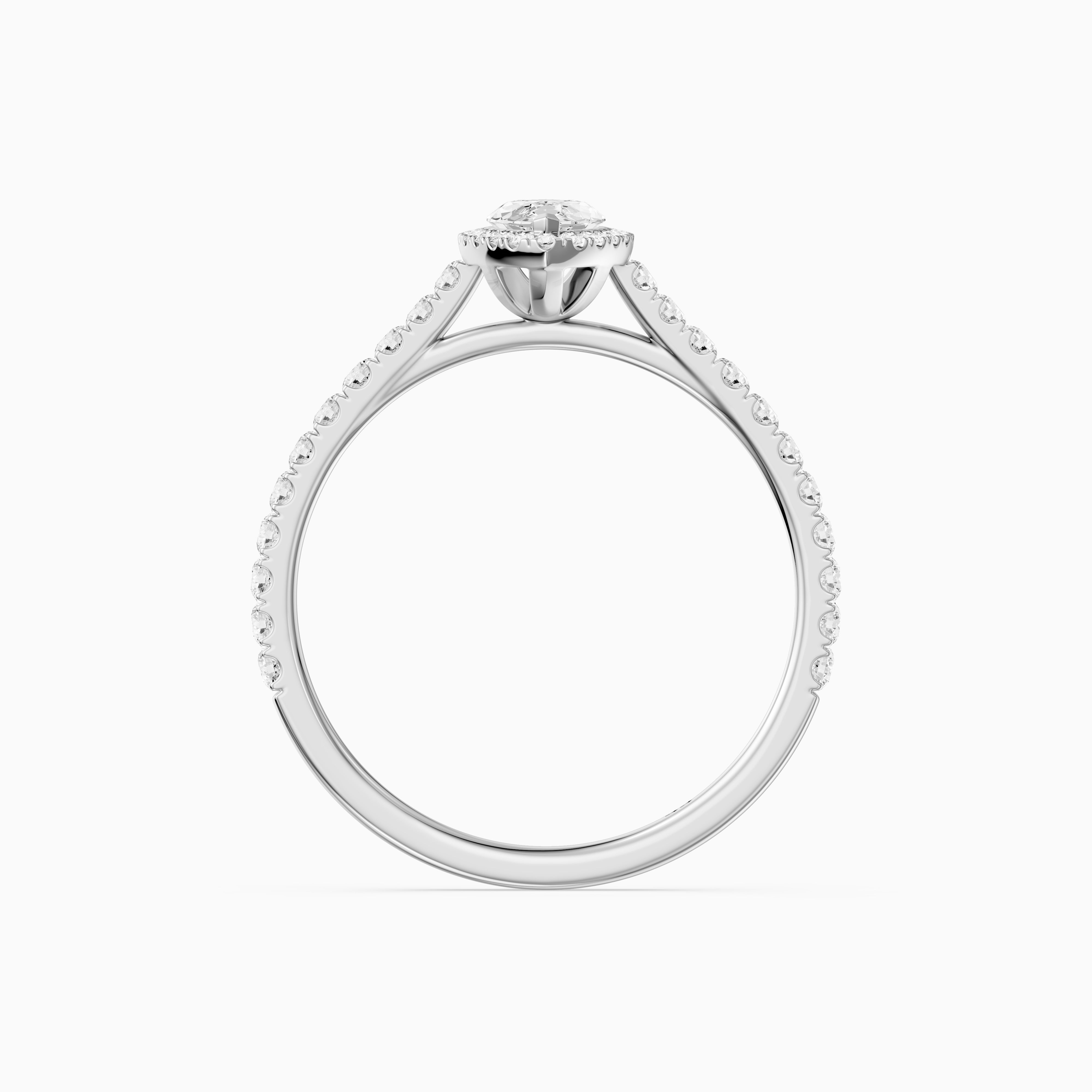 Sloane Marquise Cut Halo Cathedral Pave Lab Grown Diamond Ring