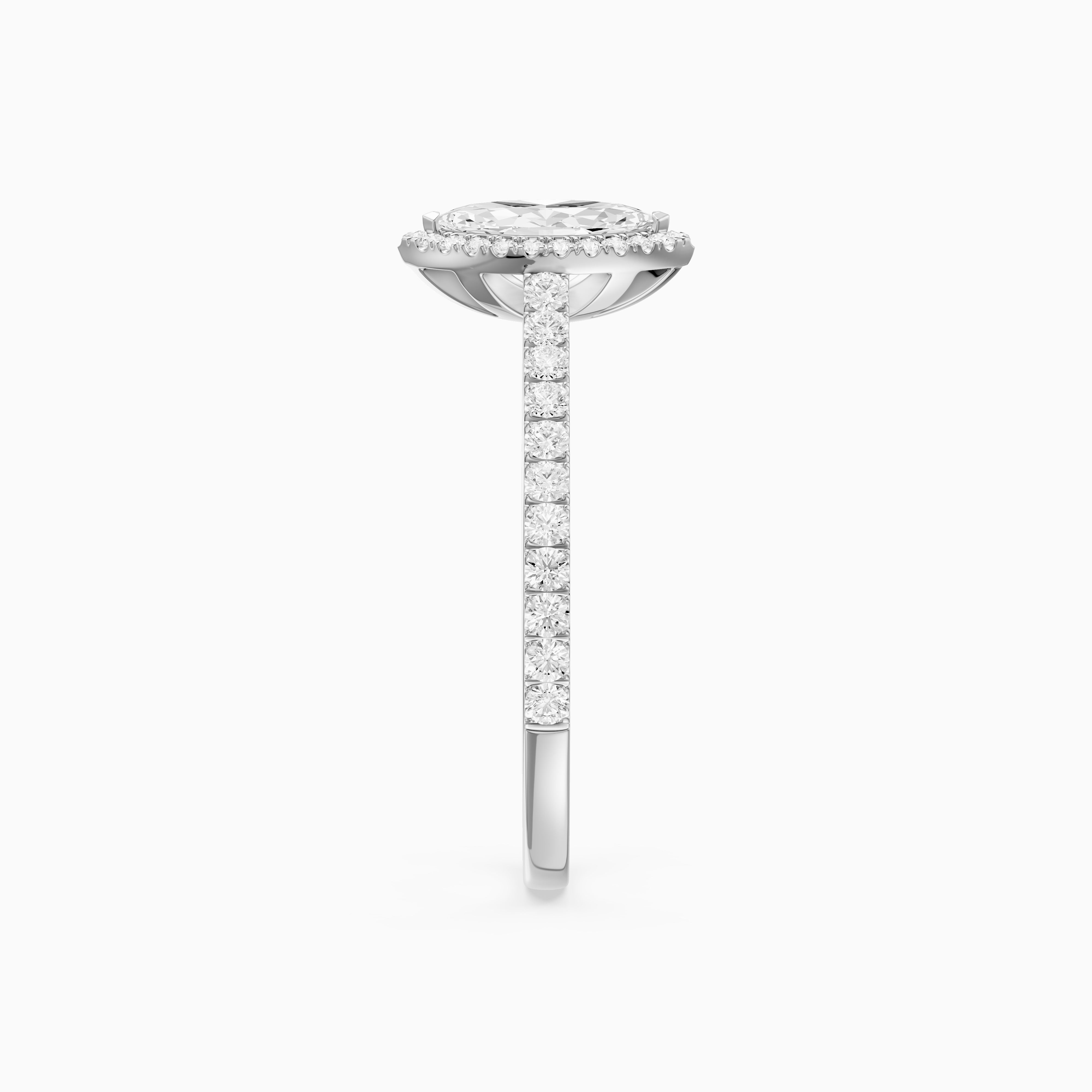 Sloane Marquise Cut Halo Cathedral Pave Lab Grown Diamond Ring