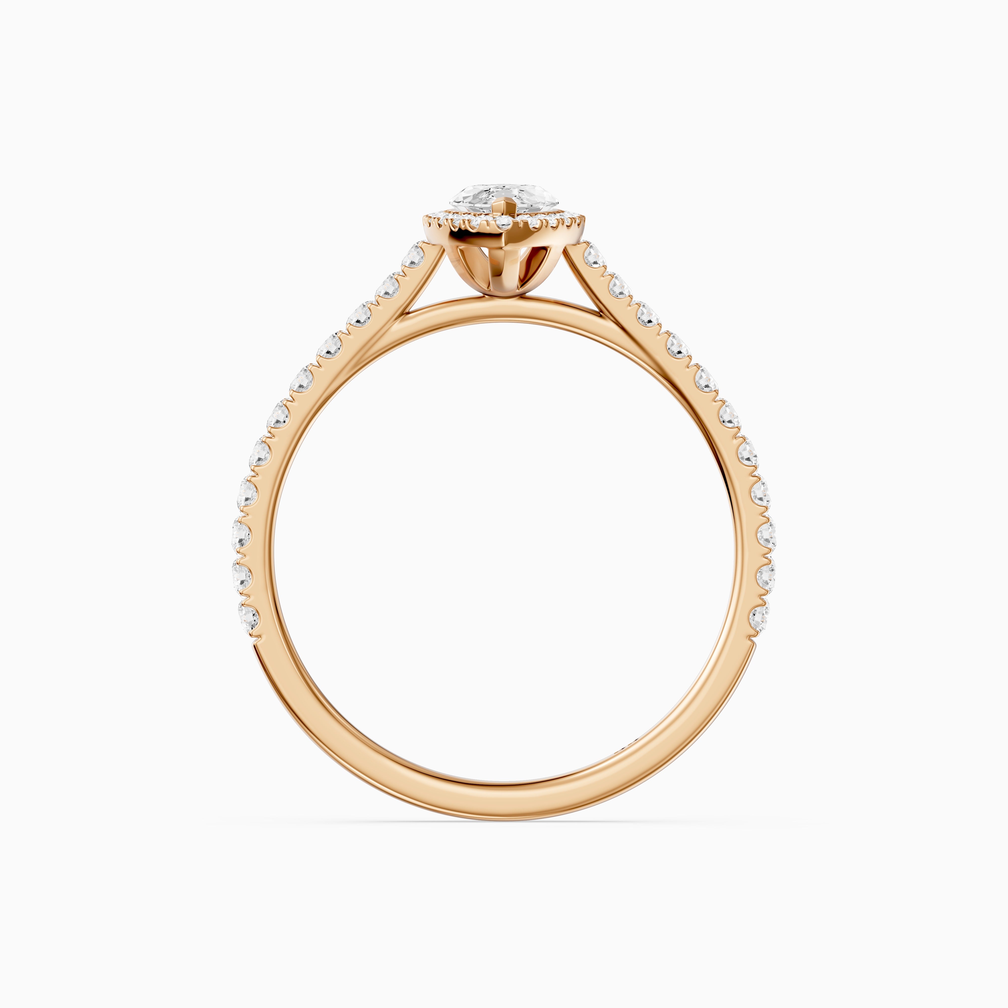 Sloane Marquise Cut Halo Cathedral Pave Lab Grown Diamond Ring