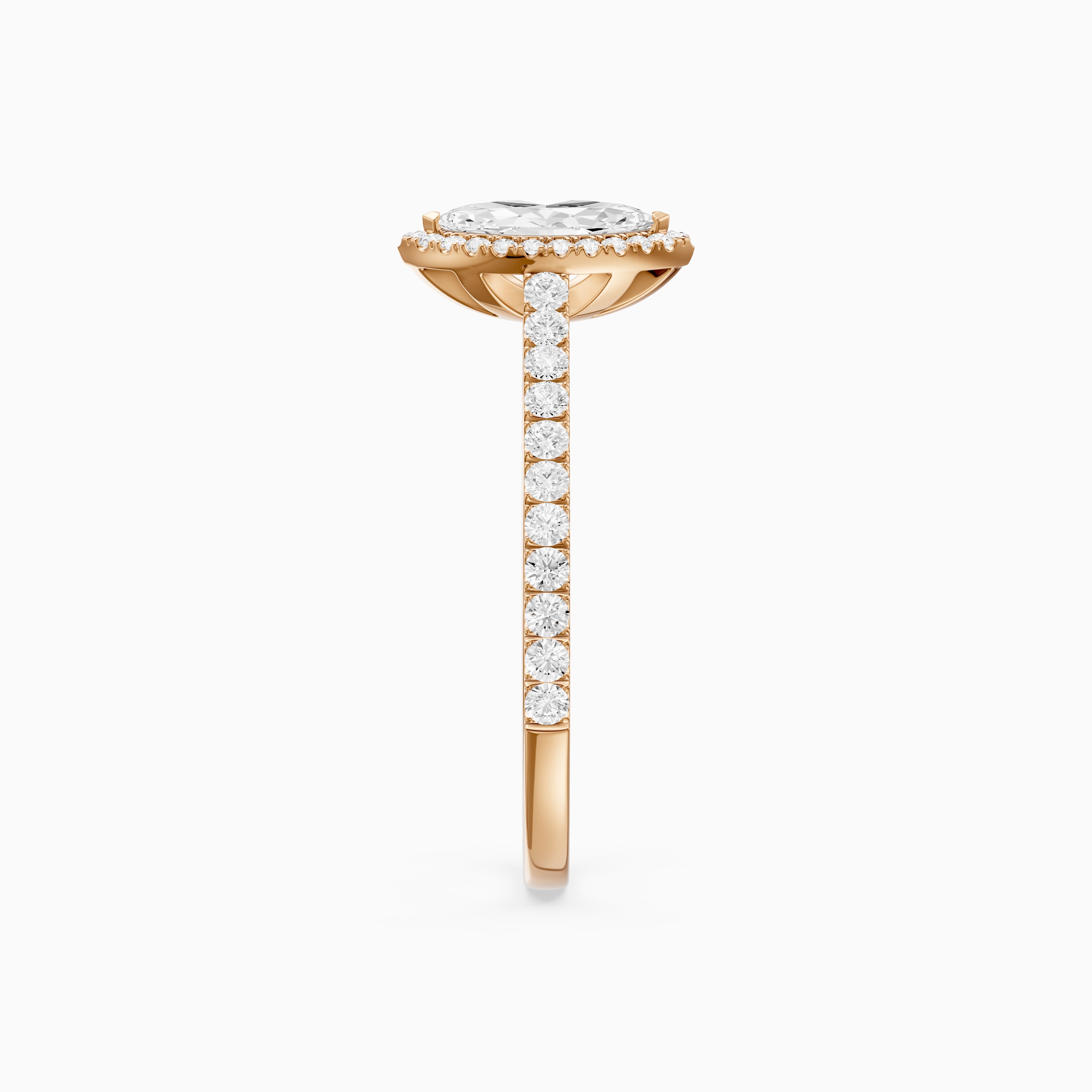 Sloane Marquise Cut Halo Cathedral Pave Lab Grown Diamond Ring