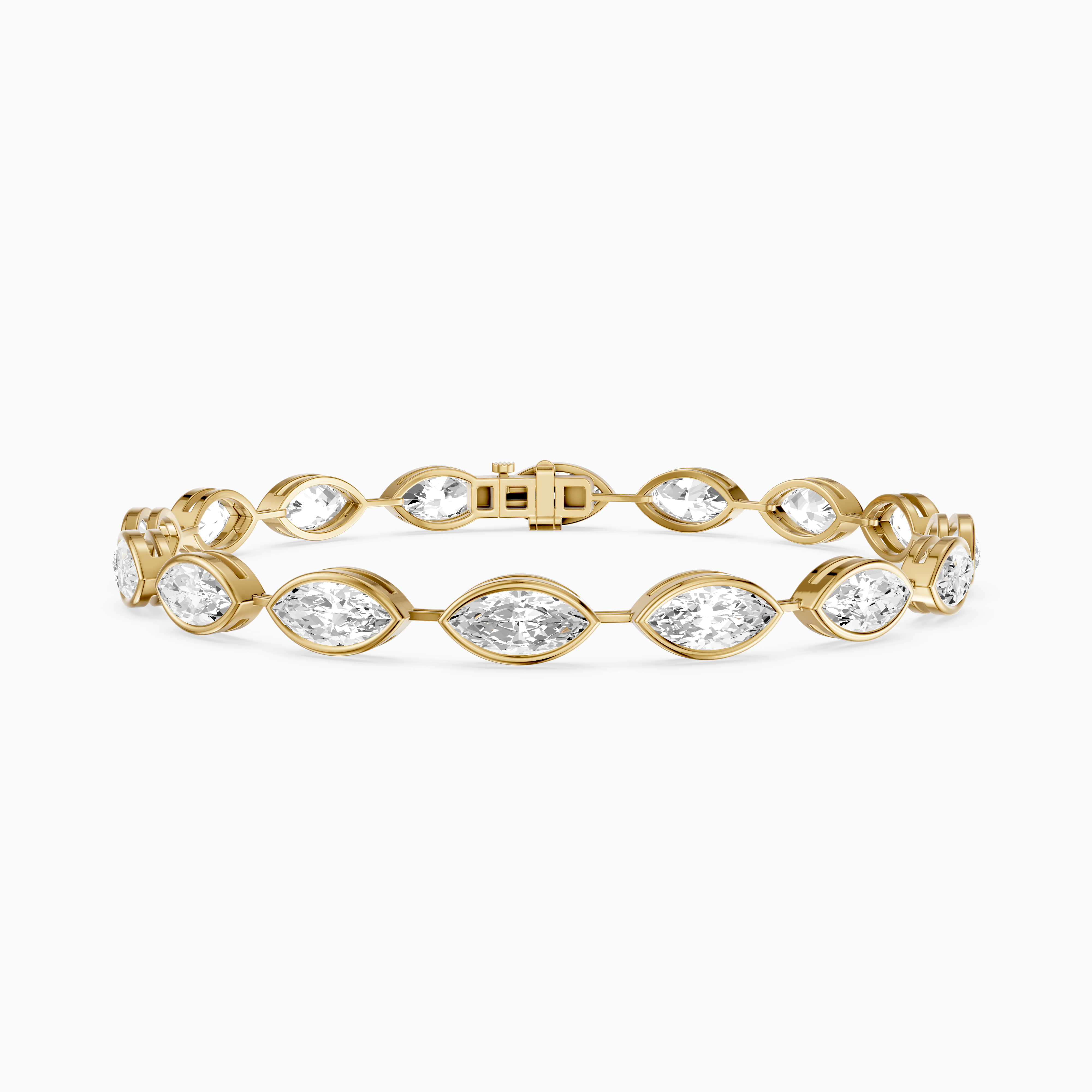 Alinn Marquise Cut Lab Grown Diamond  Bezel Set Tennis Bracelet