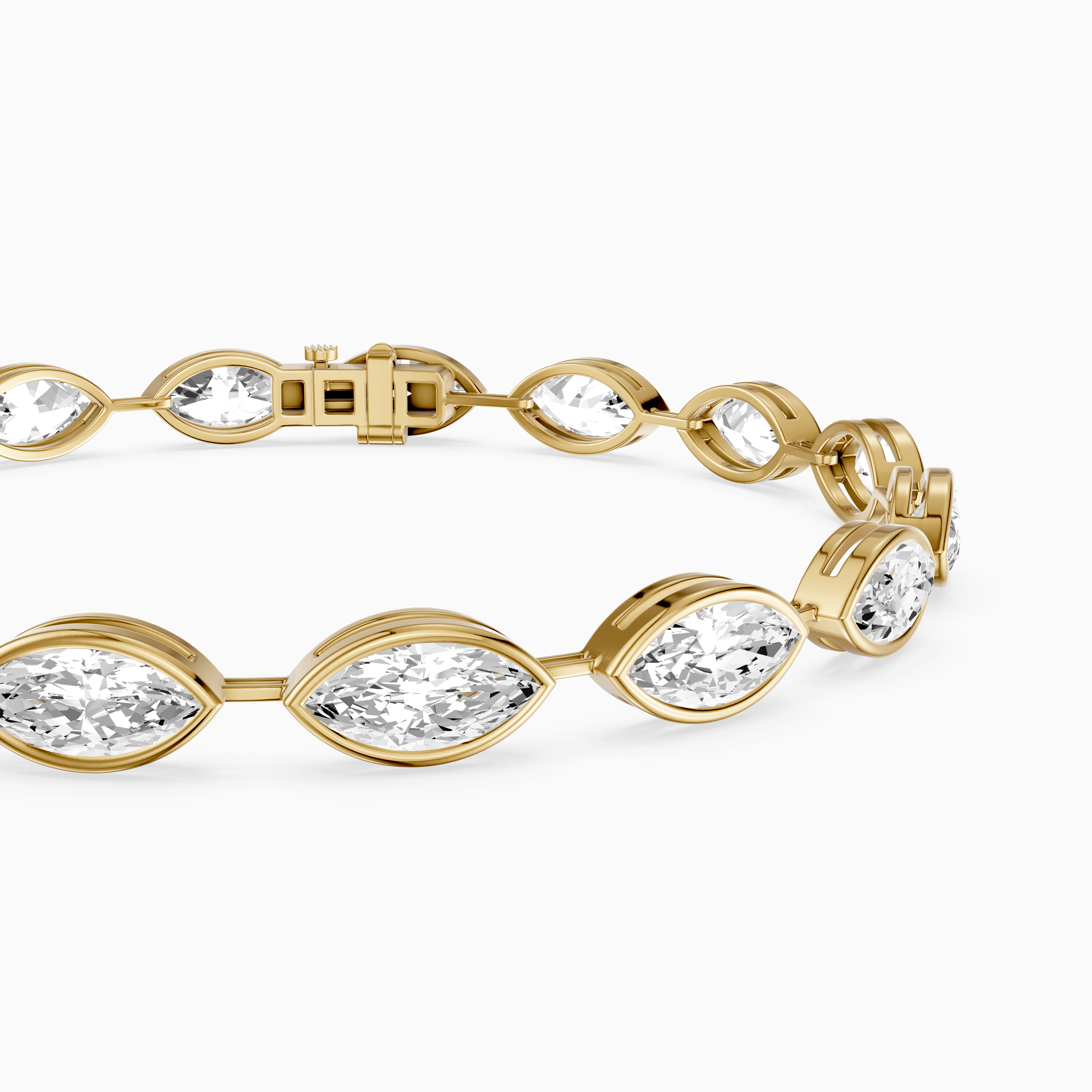 Alinn Marquise Cut Lab Grown Diamond  Bezel Set Tennis Bracelet