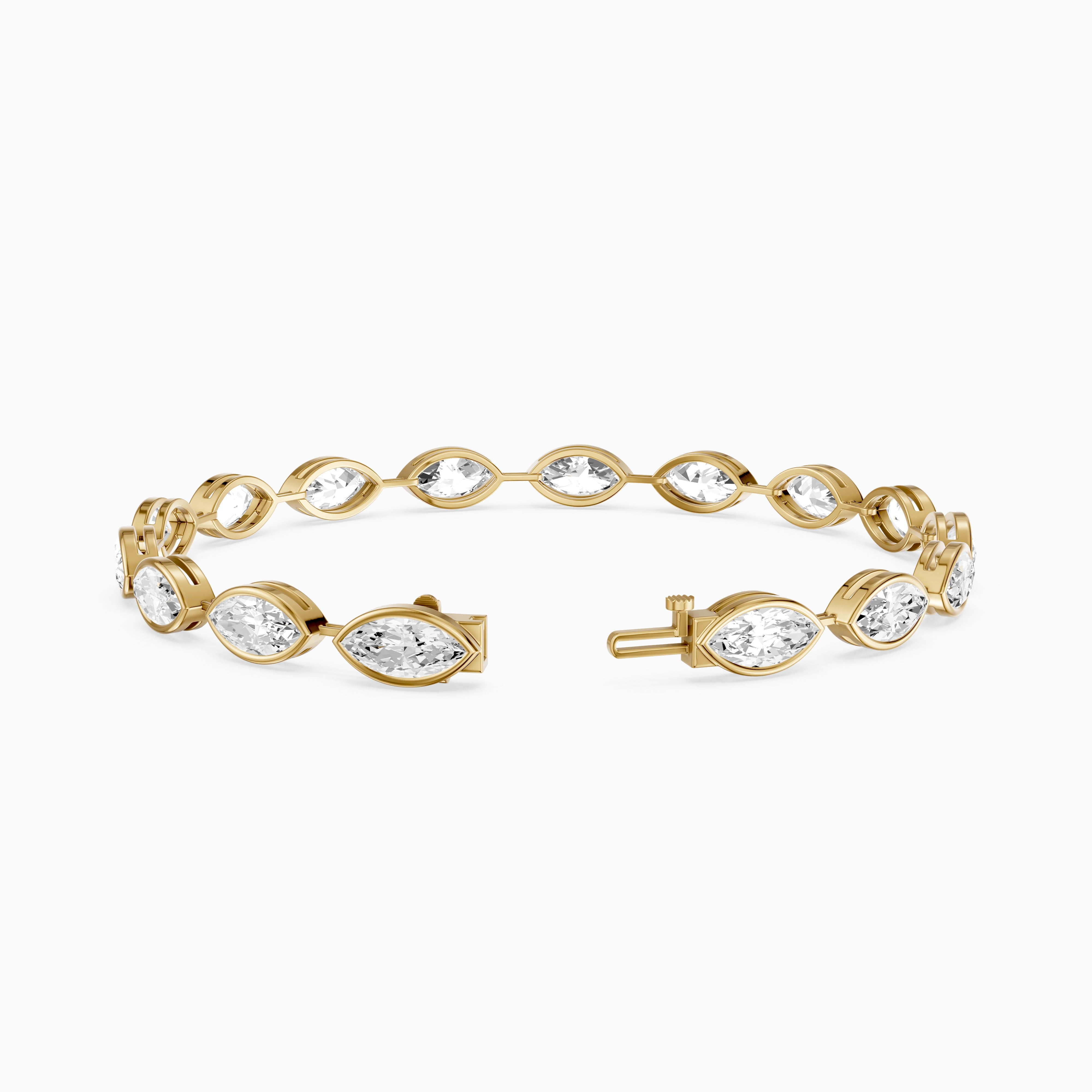 Alinn Marquise Cut Lab Grown Diamond  Bezel Set Tennis Bracelet