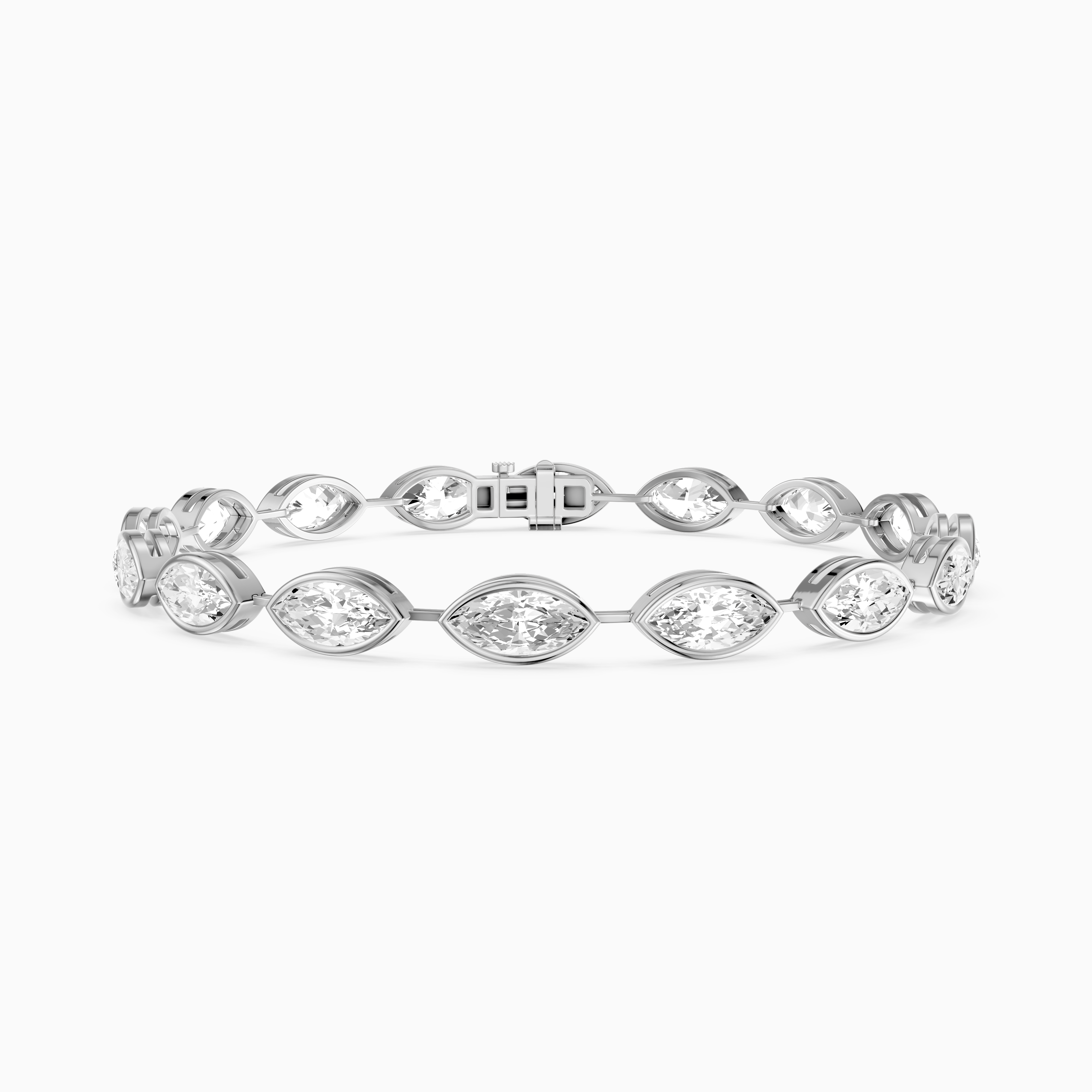 Alinn Marquise Cut Lab Grown Diamond  Bezel Set Tennis Bracelet