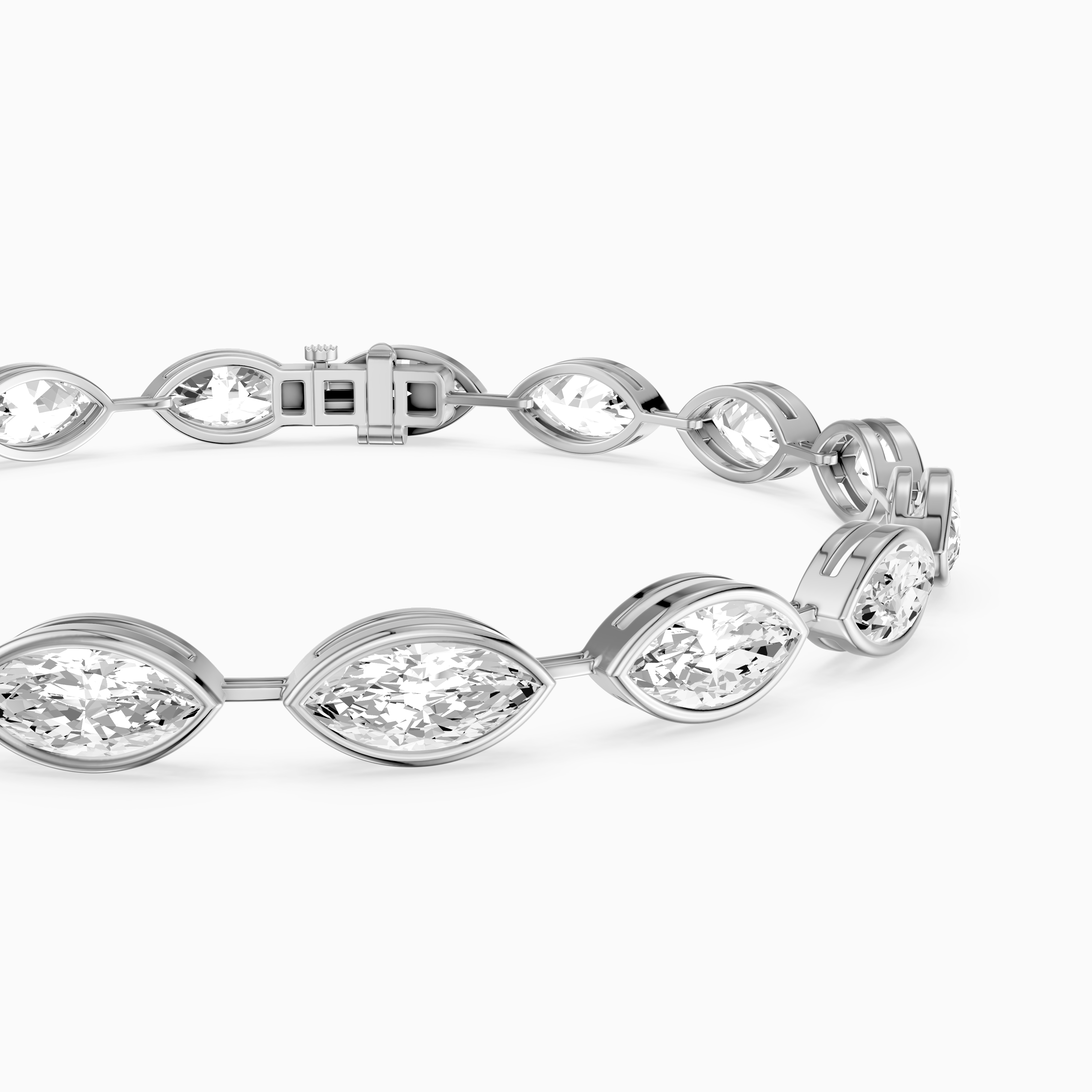 Alinn Marquise Cut Lab Grown Diamond  Bezel Set Tennis Bracelet