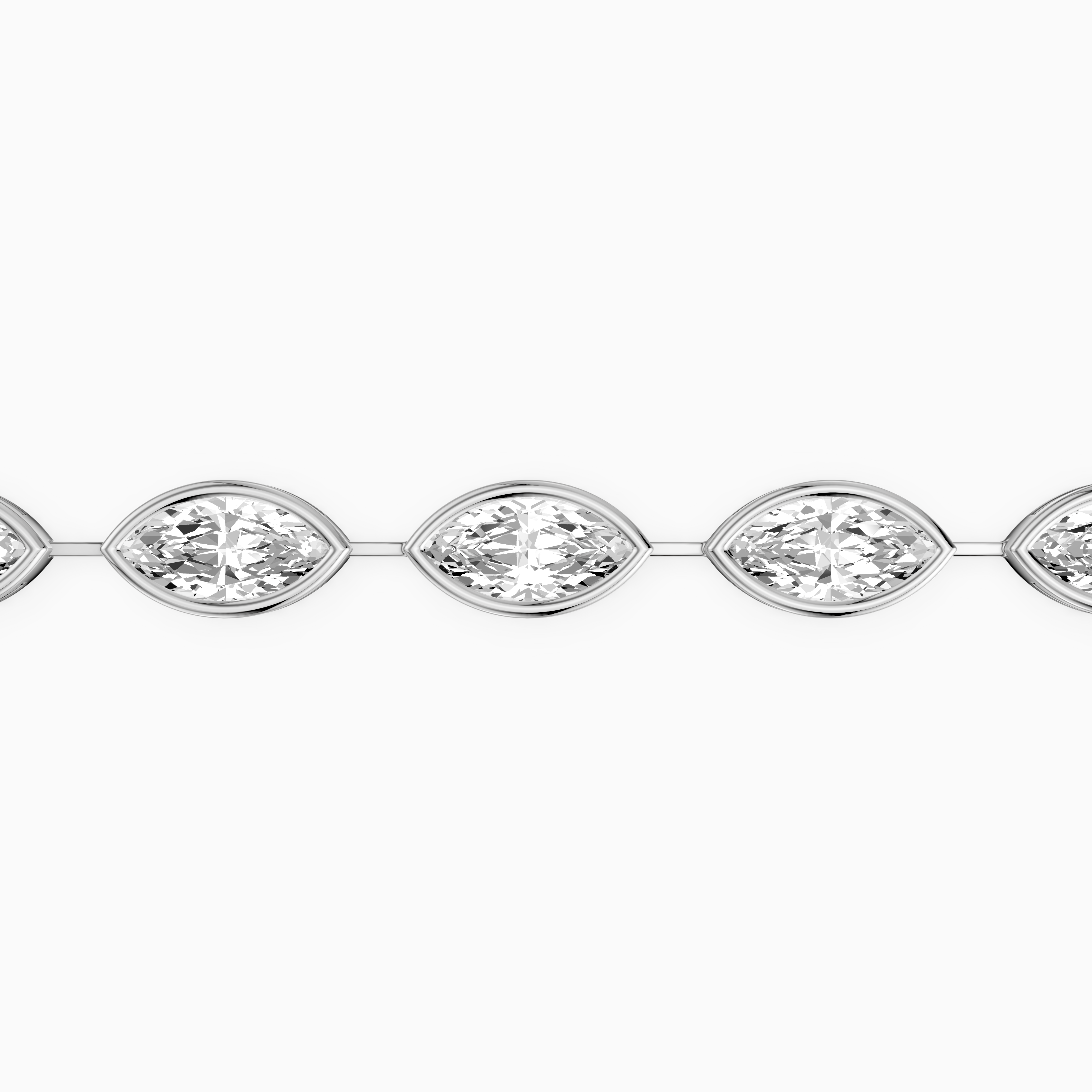 Alinn Marquise Cut Lab Grown Diamond  Bezel Set Tennis Bracelet