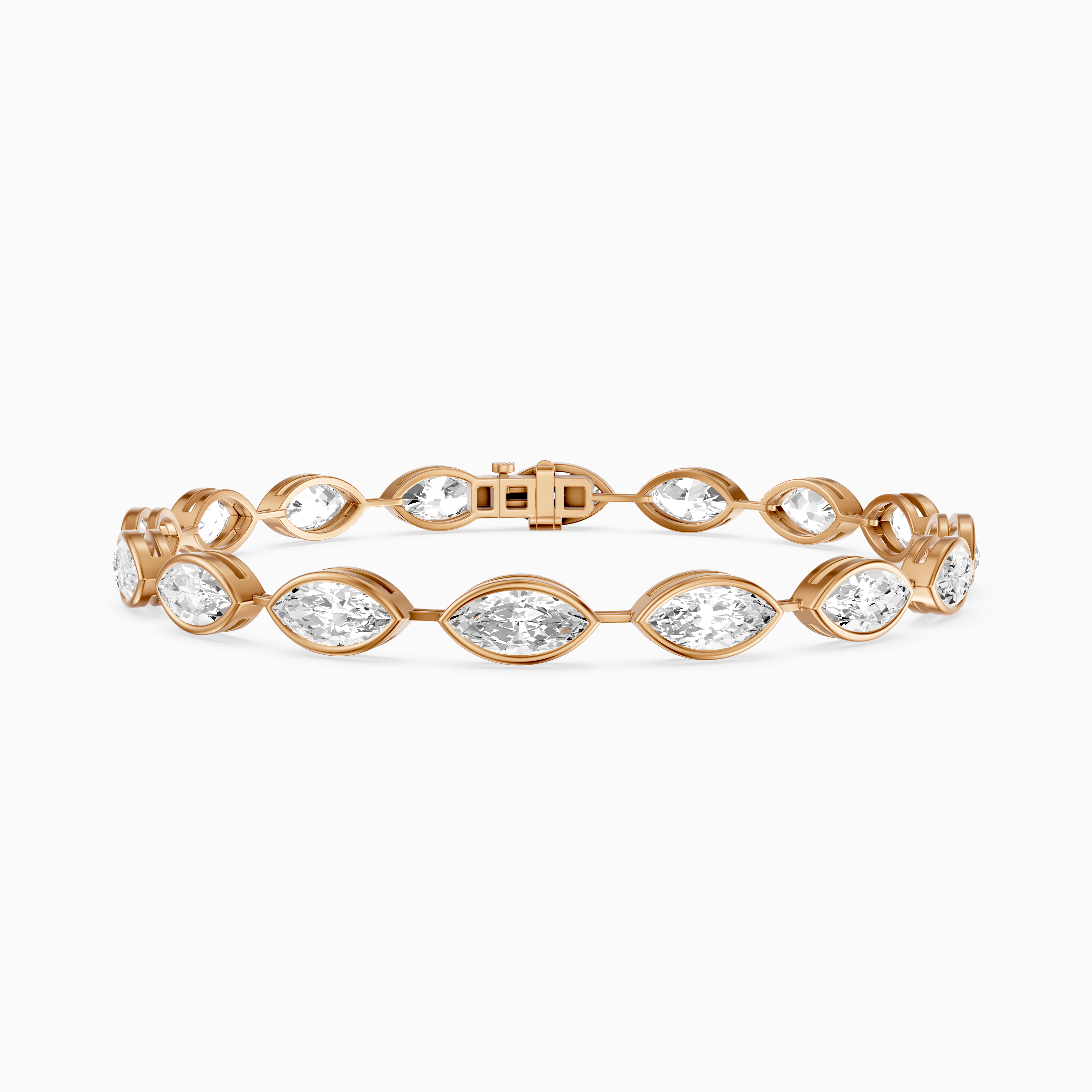 Alinn Marquise Cut Lab Grown Diamond  Bezel Set Tennis Bracelet