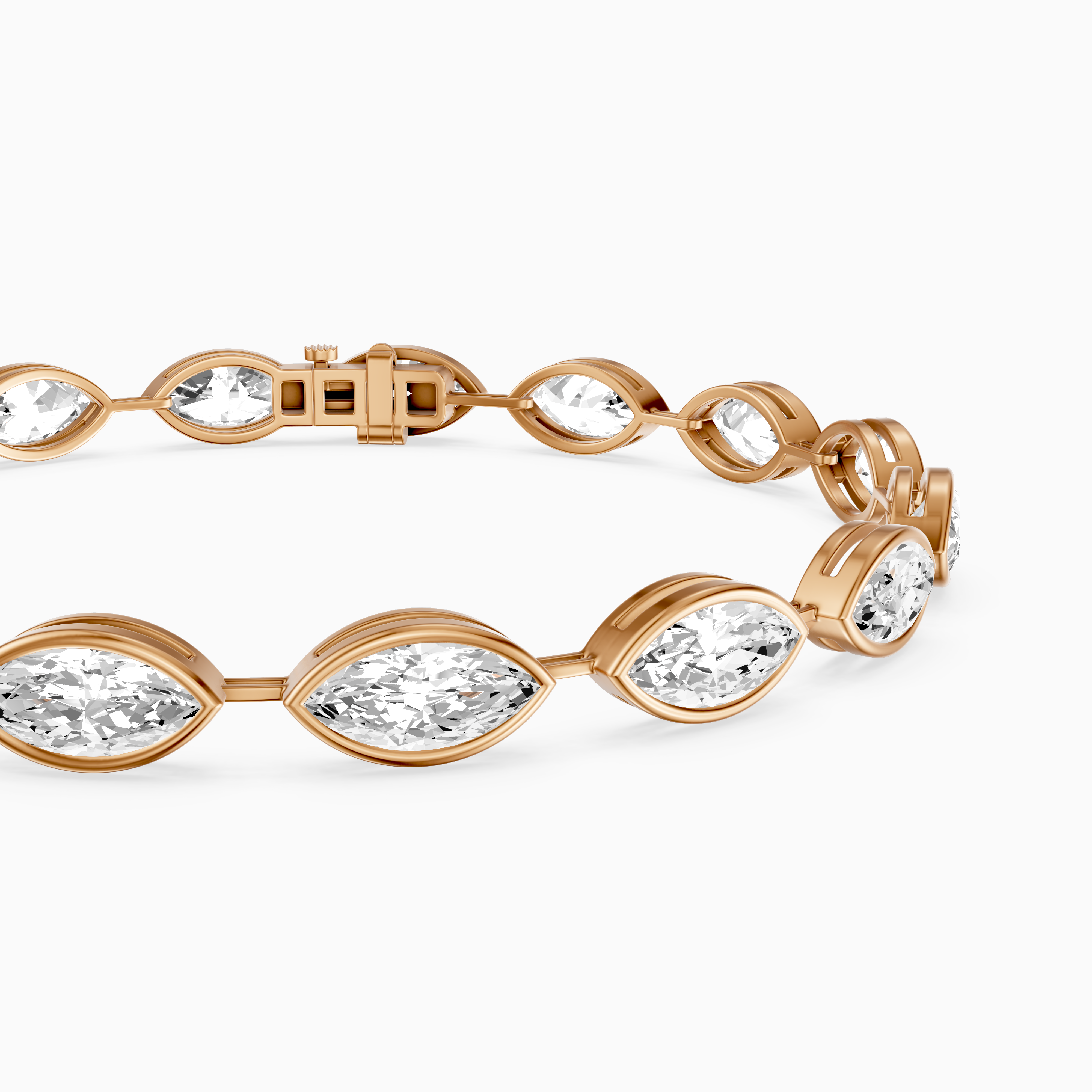 Alinn Marquise Cut Lab Grown Diamond  Bezel Set Tennis Bracelet