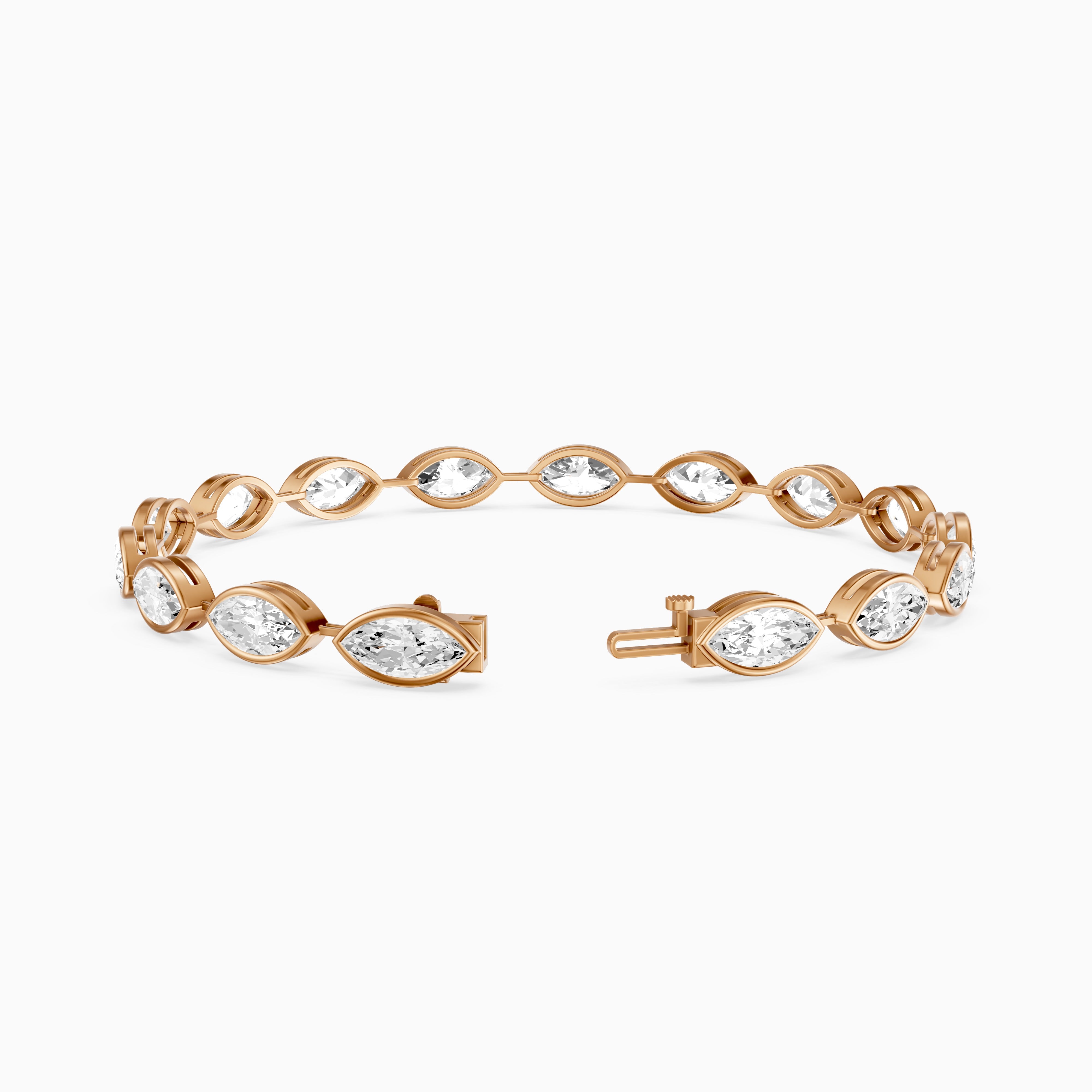 Alinn Marquise Cut Lab Grown Diamond  Bezel Set Tennis Bracelet