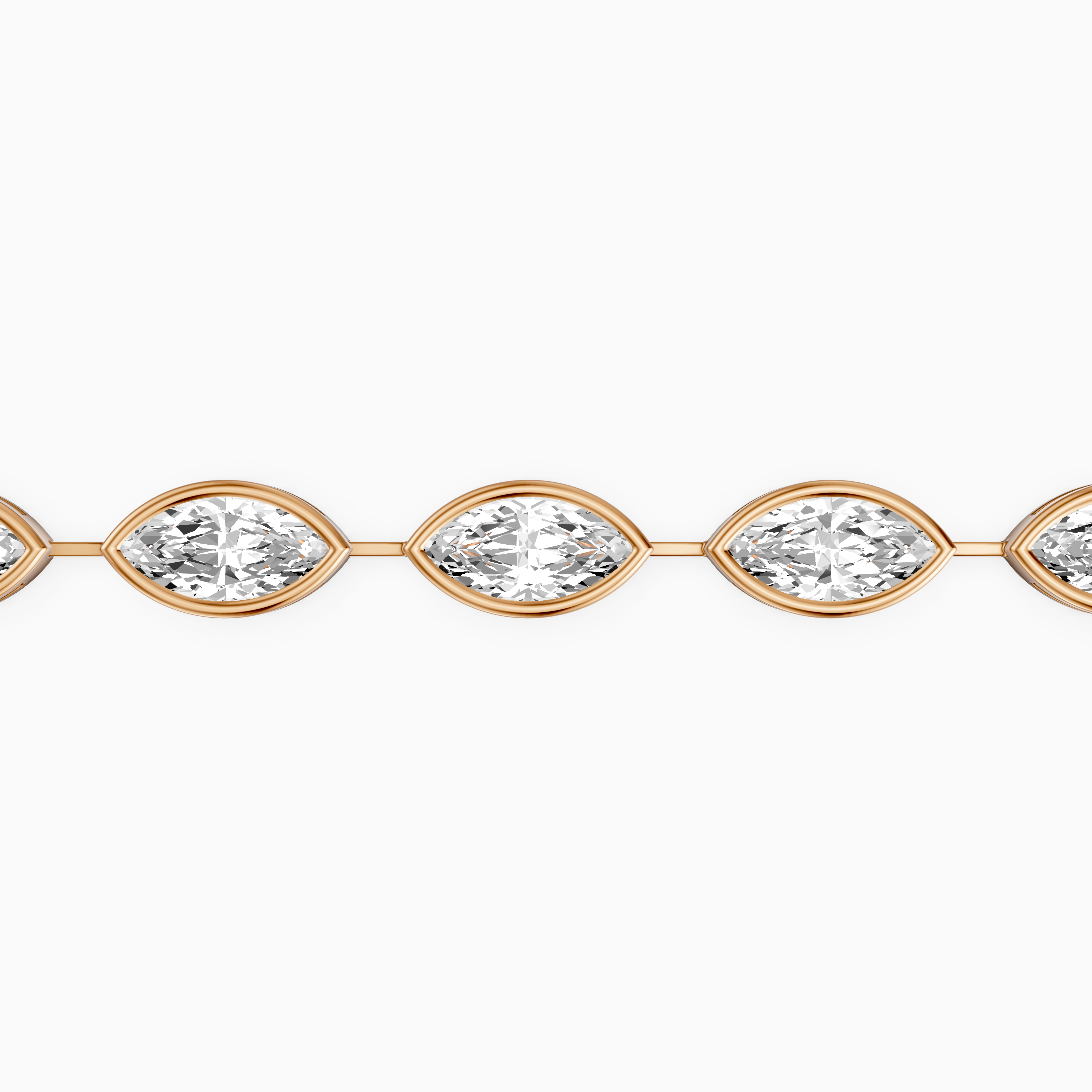 Alinn Marquise Cut Lab Grown Diamond  Bezel Set Tennis Bracelet