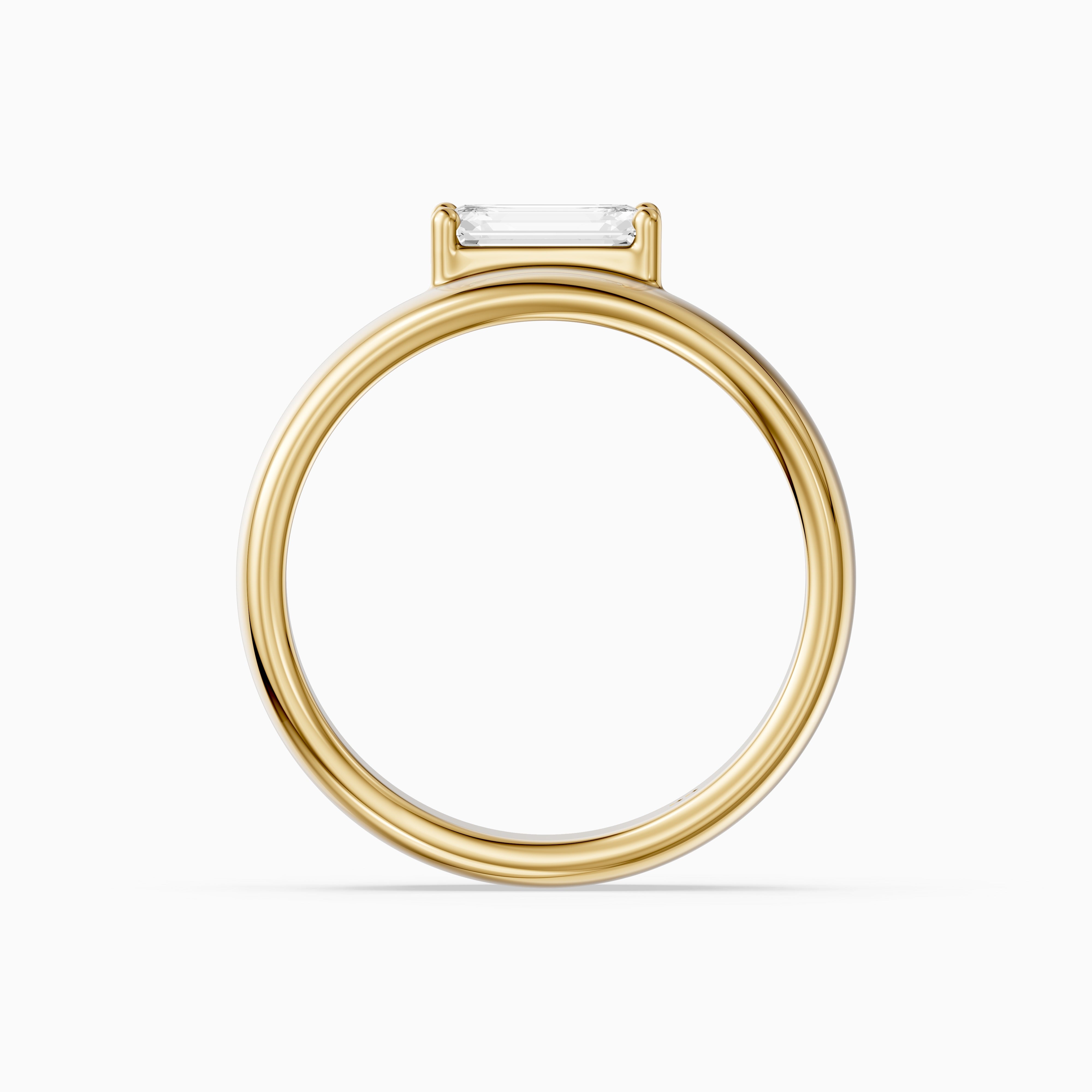 Zofia Asscher Cut Lab Diamond Solitaire Prong Set Cigar Band