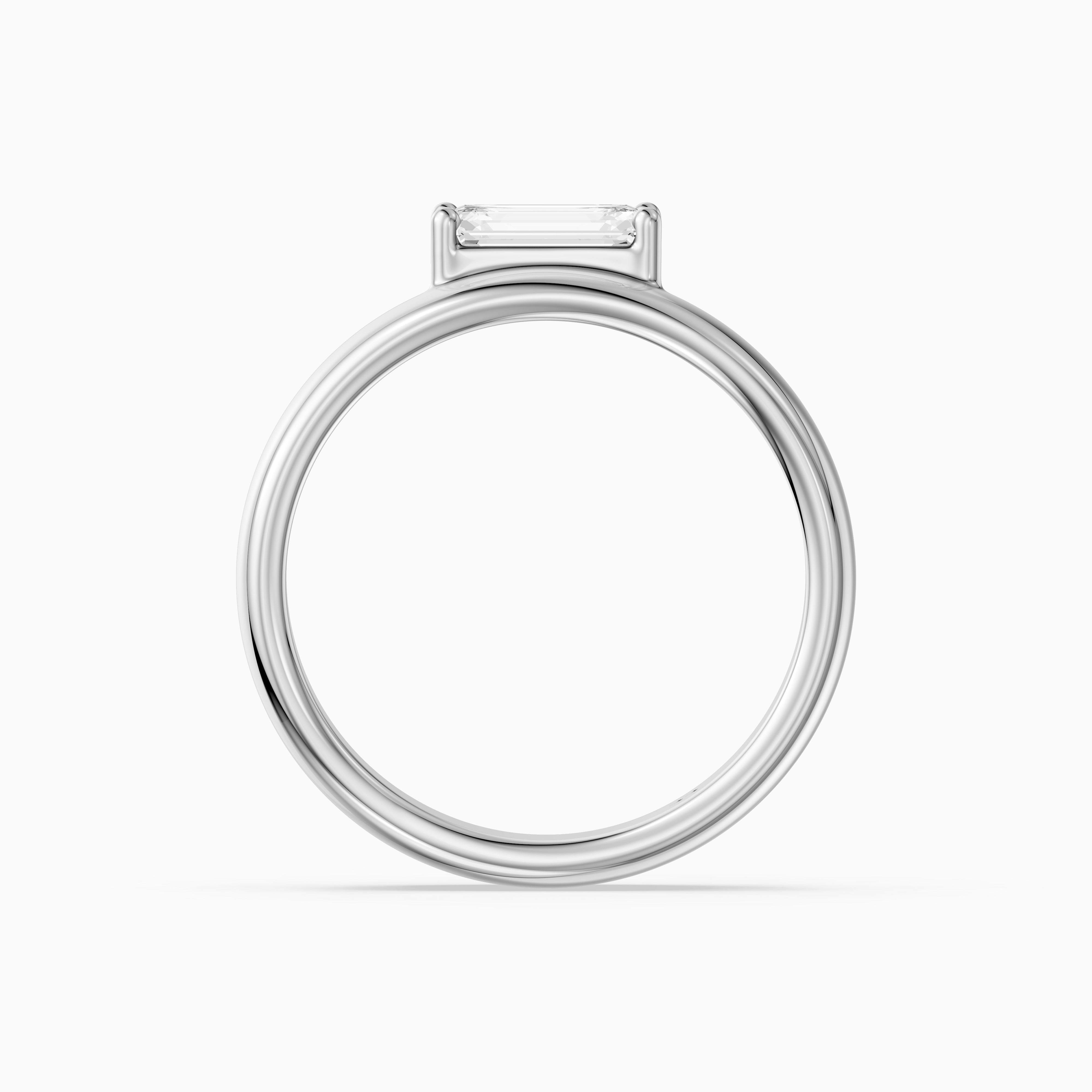 Zofia Asscher Cut Lab Diamond Solitaire Prong Set Cigar Band