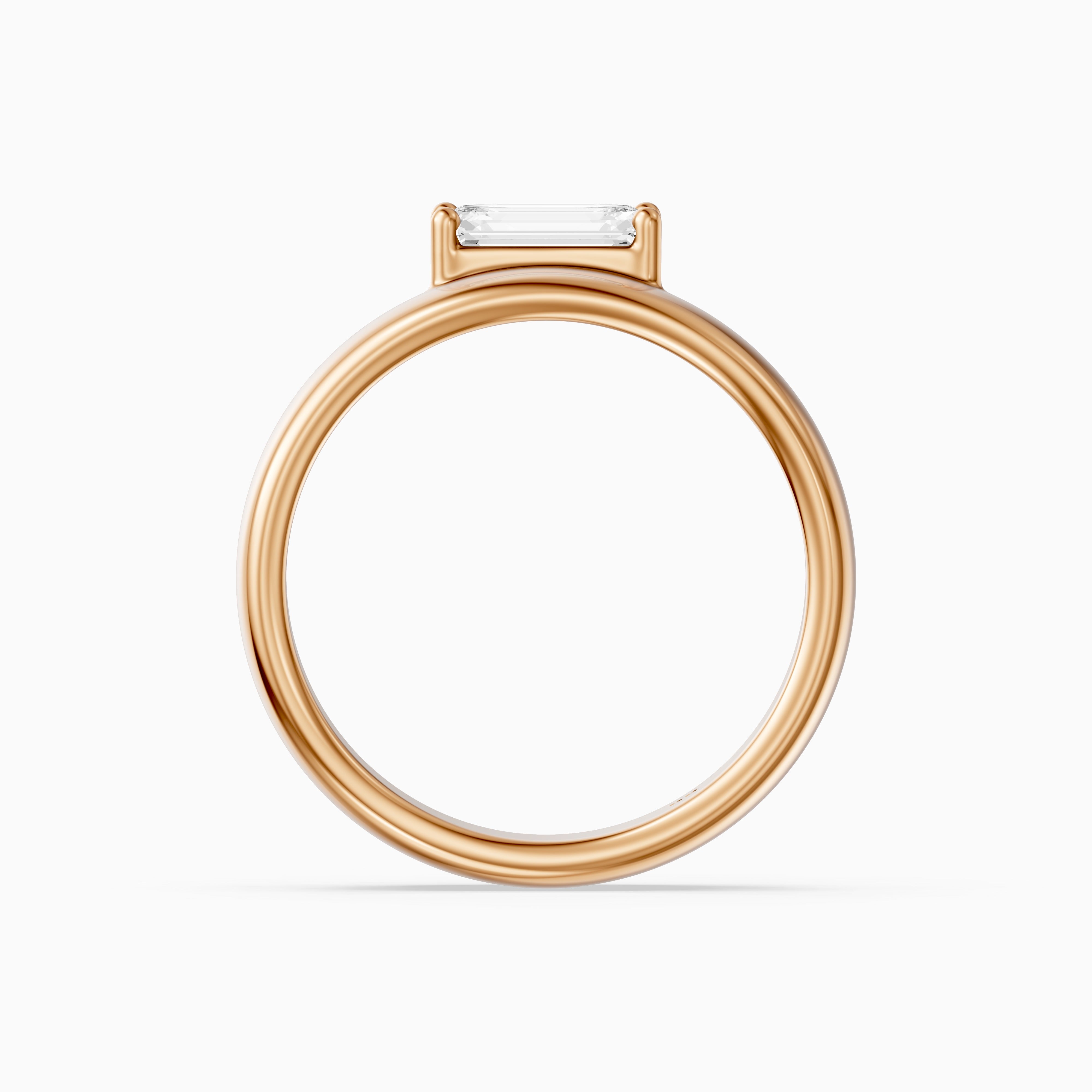 Zofia Asscher Cut Lab Diamond Solitaire Prong Set Cigar Band