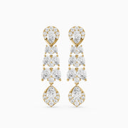 Geneva Pear Halo Lab Grown Diamond Chandelier Earrings