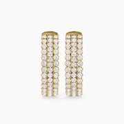 Fanni Round Lab Grown Diamond Dome Pave Hoop Earrings