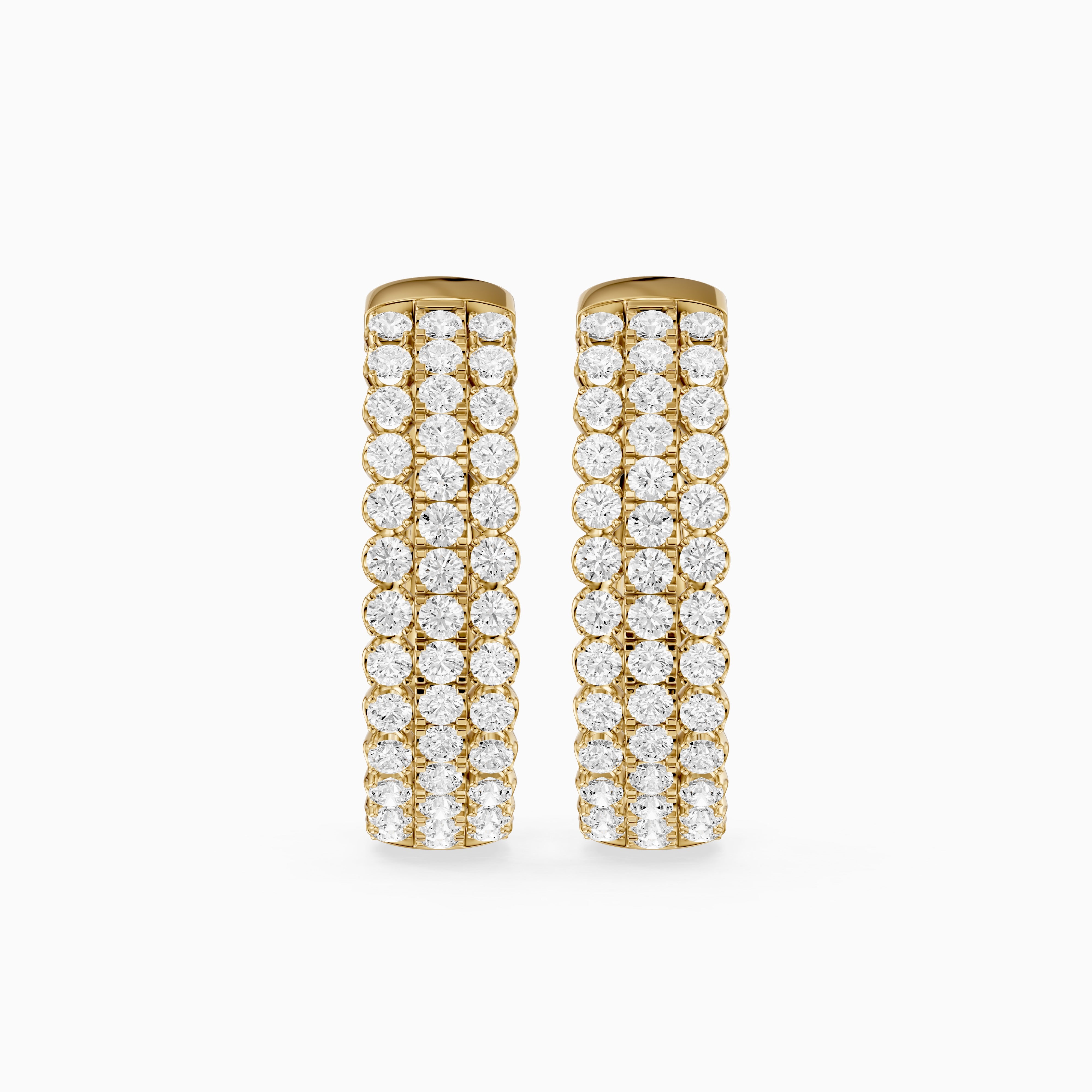 Fanni Round Lab Grown Diamond Dome Pave Hoop Earrings