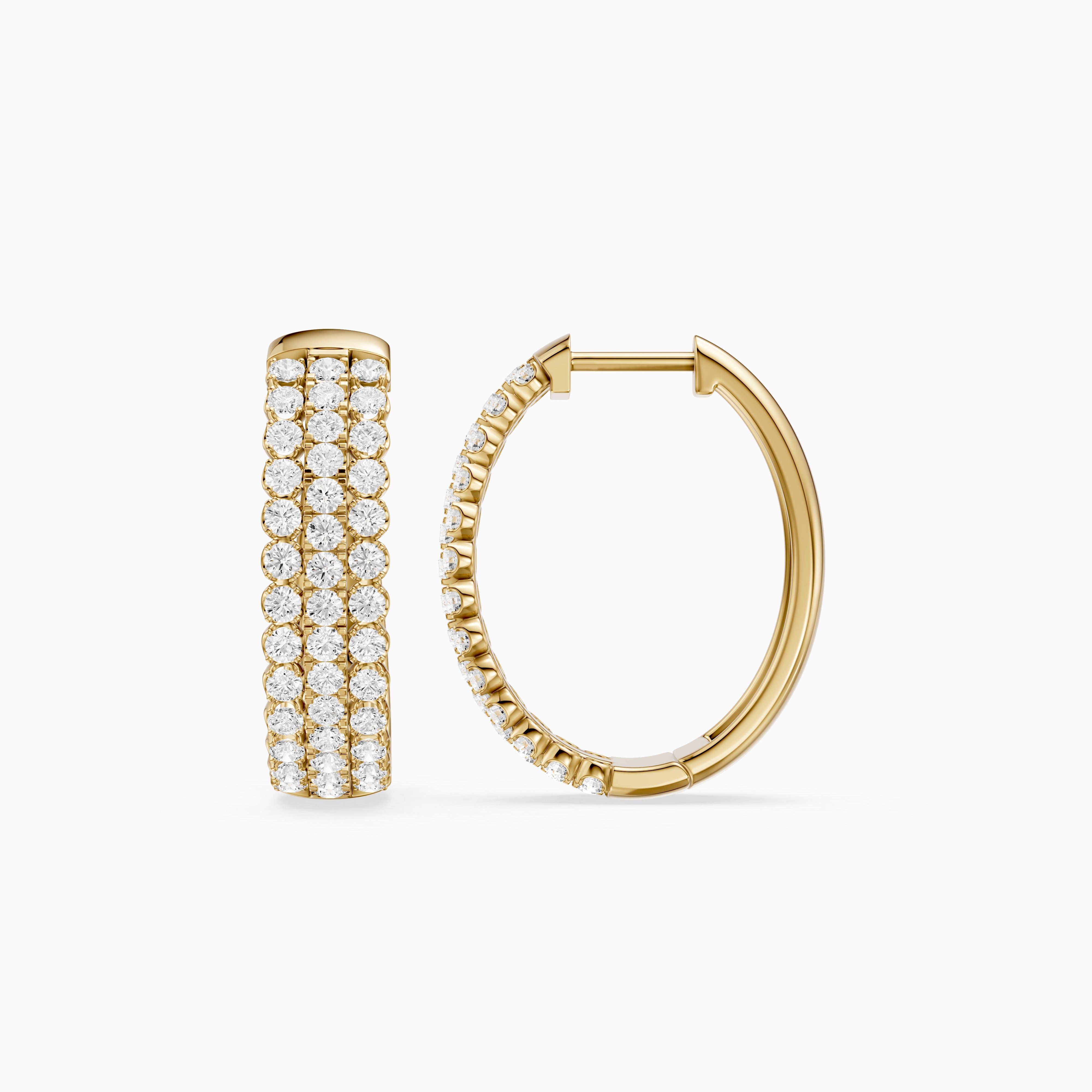 Fanni Round Lab Grown Diamond Dome Pave Hoop Earrings