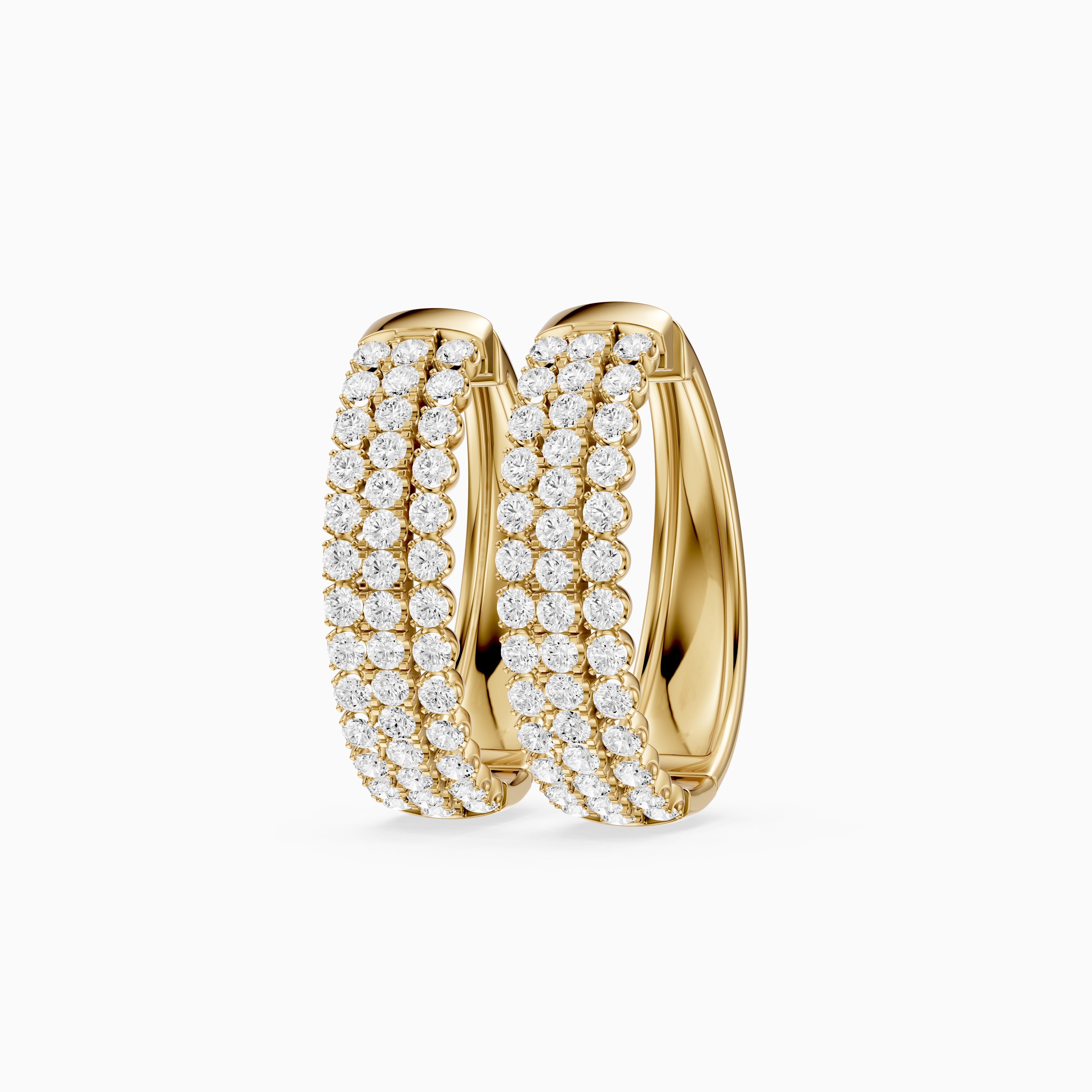 Fanni Round Lab Grown Diamond Dome Pave Hoop Earrings