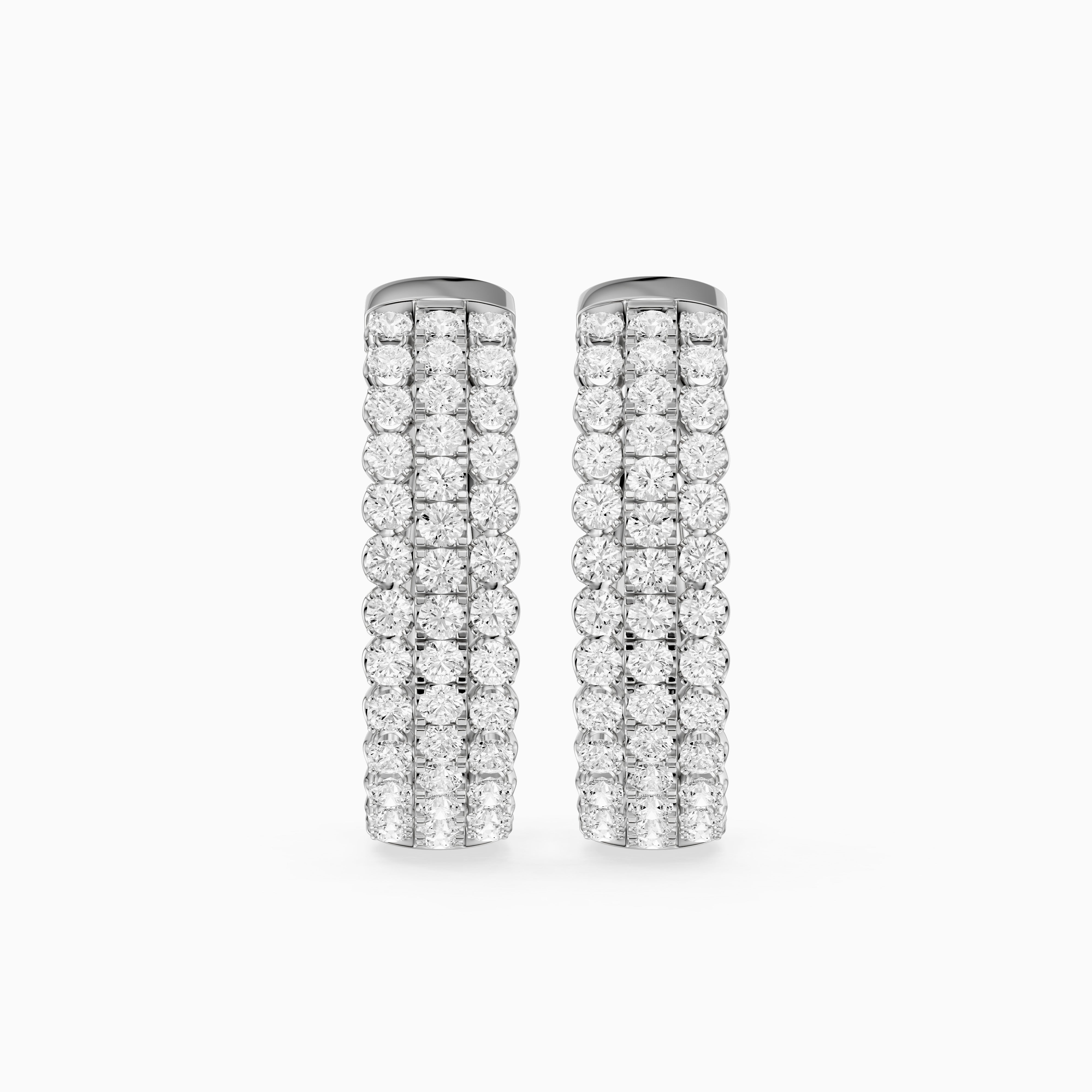 Fanni Round Lab Grown Diamond Dome Pave Hoop Earrings