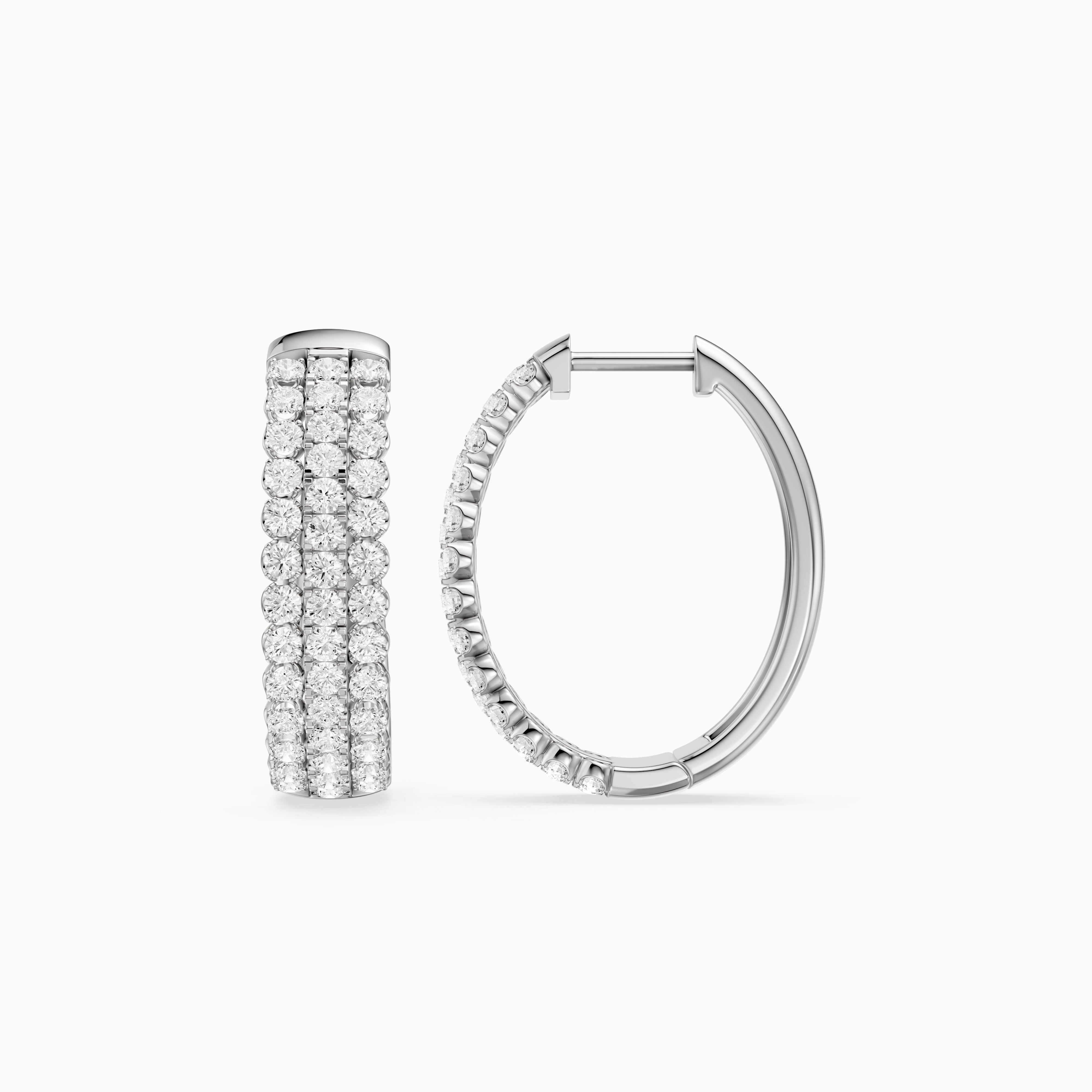 Fanni Round Lab Grown Diamond Dome Pave Hoop Earrings