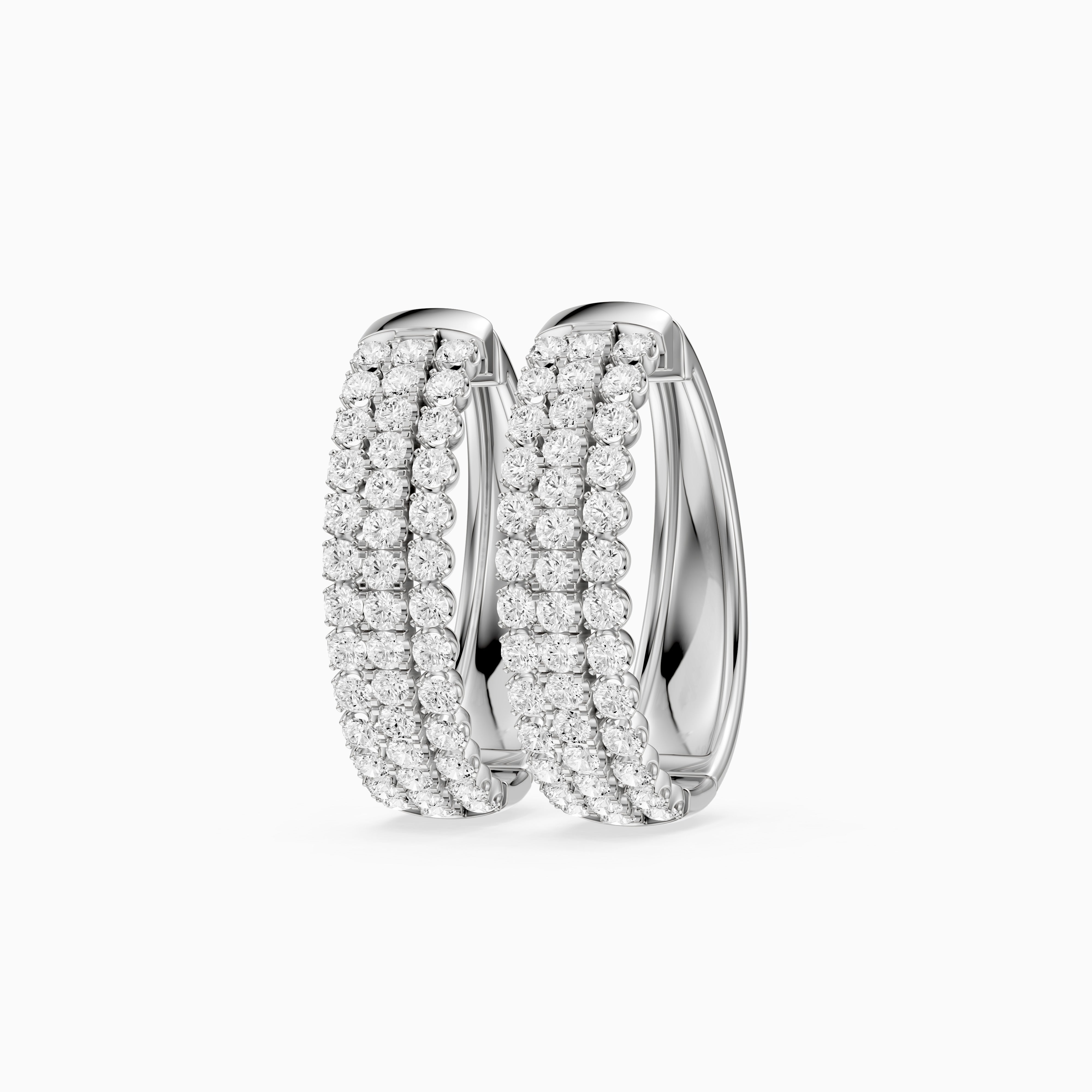 Fanni Round Lab Grown Diamond Dome Pave Hoop Earrings