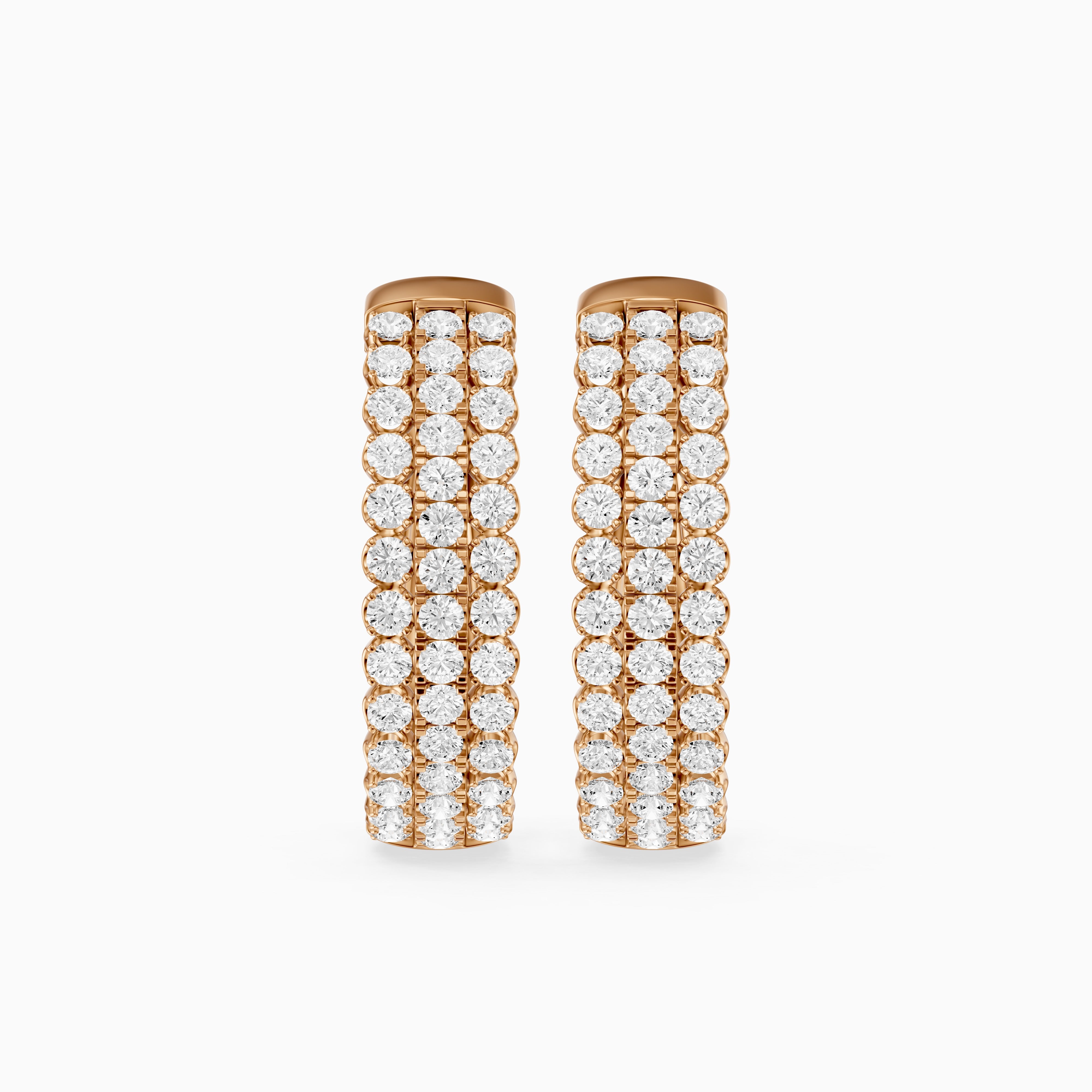 Fanni Round Lab Grown Diamond Dome Pave Hoop Earrings