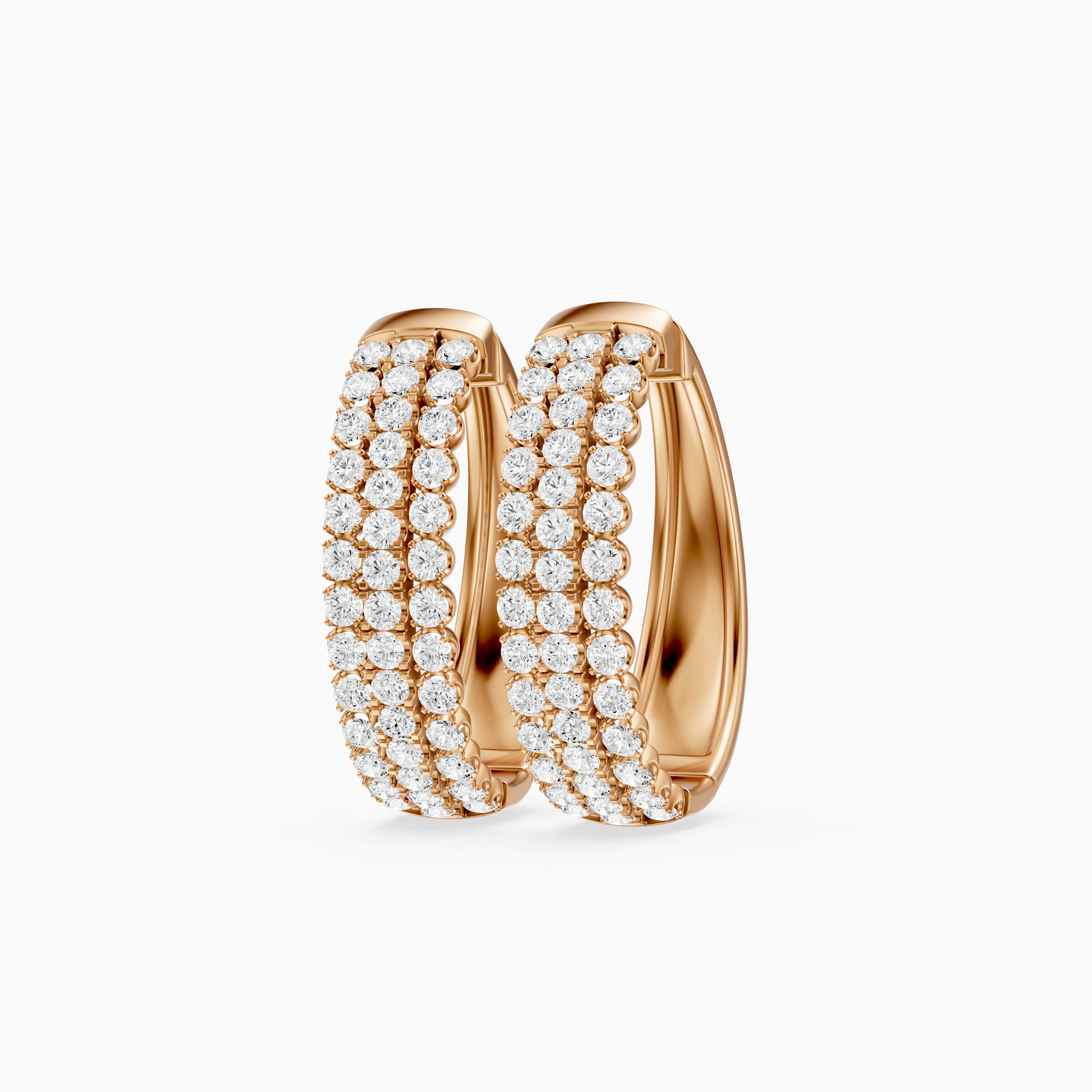 Fanni Round Lab Grown Diamond Dome Pave Hoop Earrings