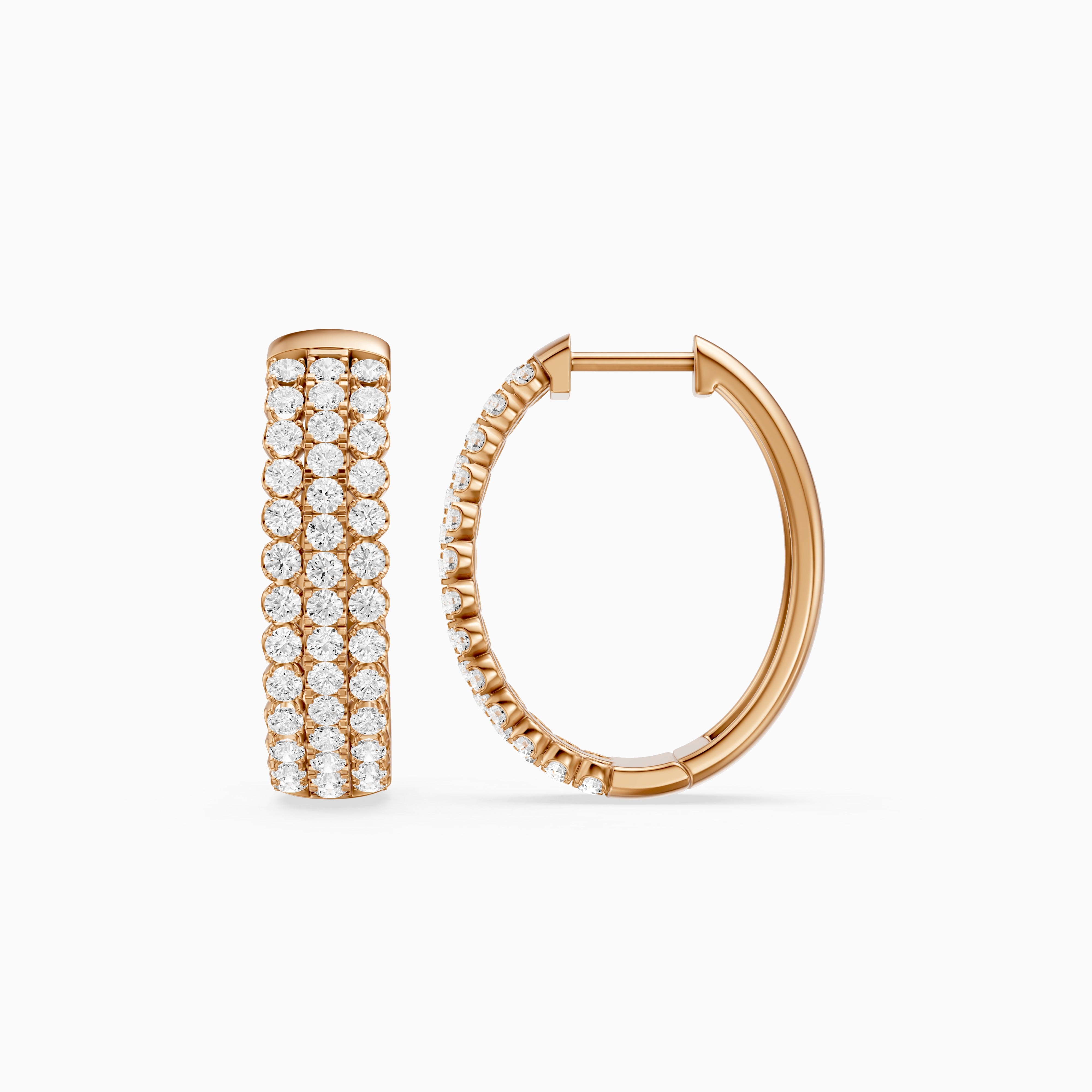 Fanni Round Lab Grown Diamond Dome Pave Hoop Earrings