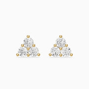 Roisin Round Cut Lab Grown Diamond Three Stone Cluster Earrings