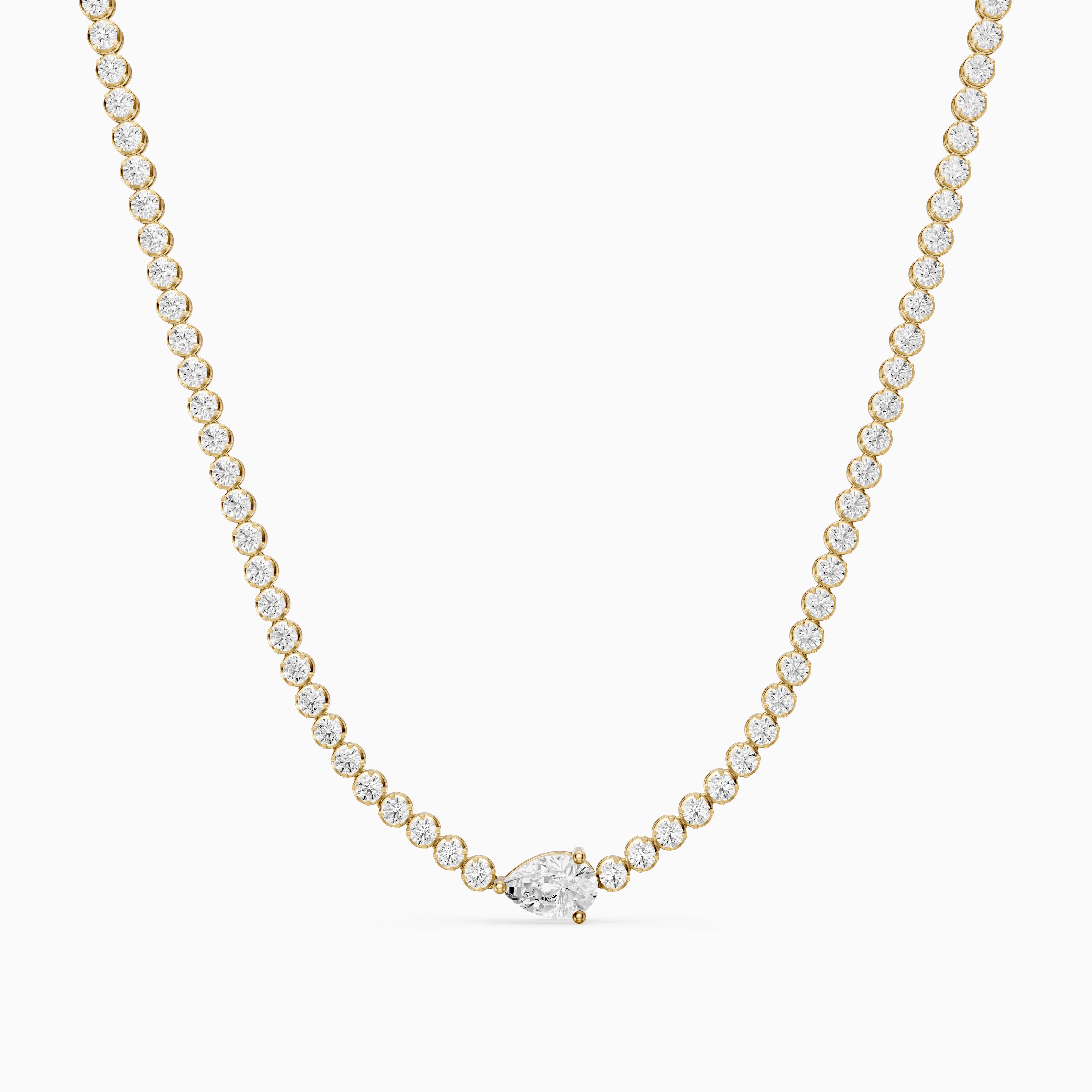 Laney Pear Lab Grown Diamond Single Station Tennis Necklace
