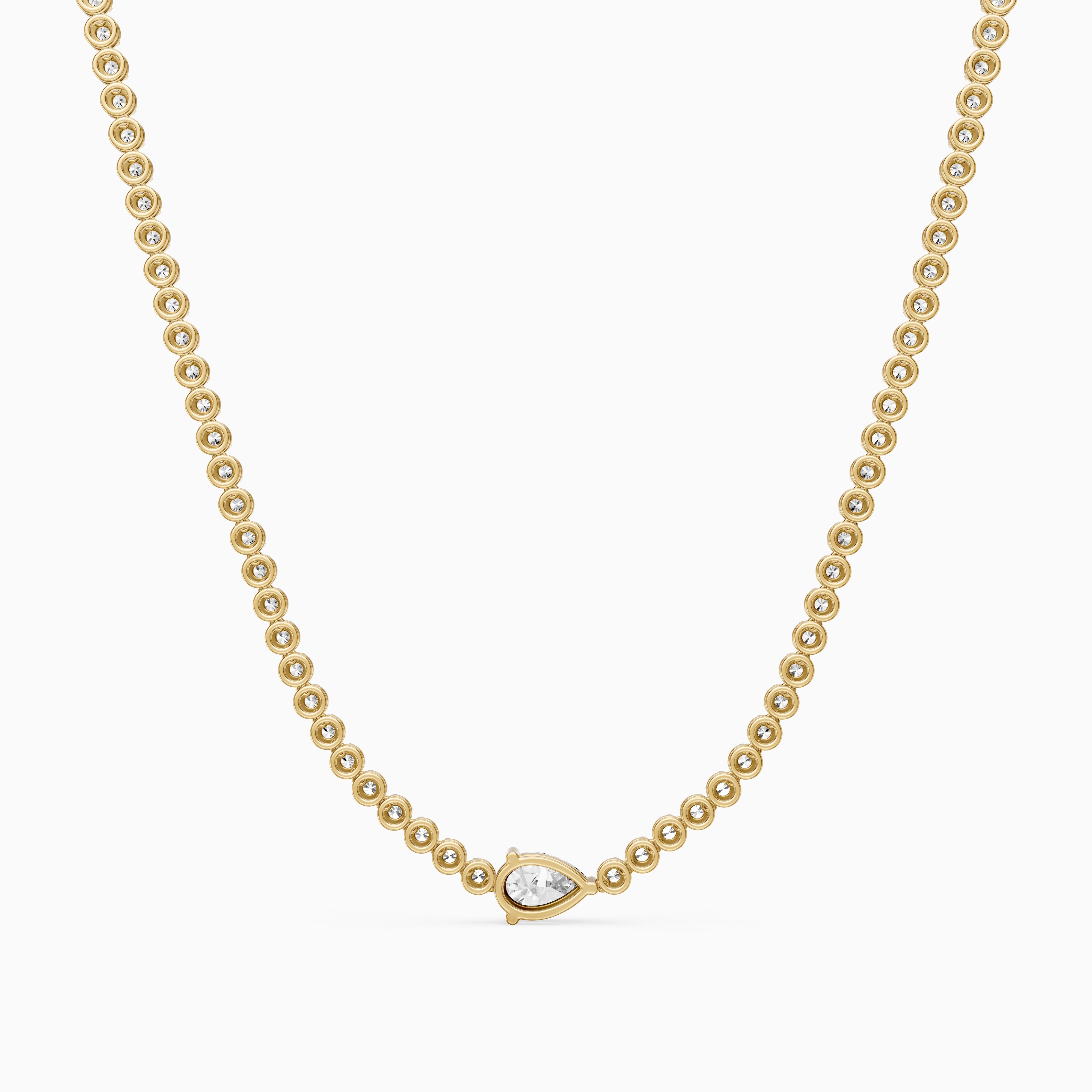 Laney Pear Lab Grown Diamond Single Station Tennis Necklace