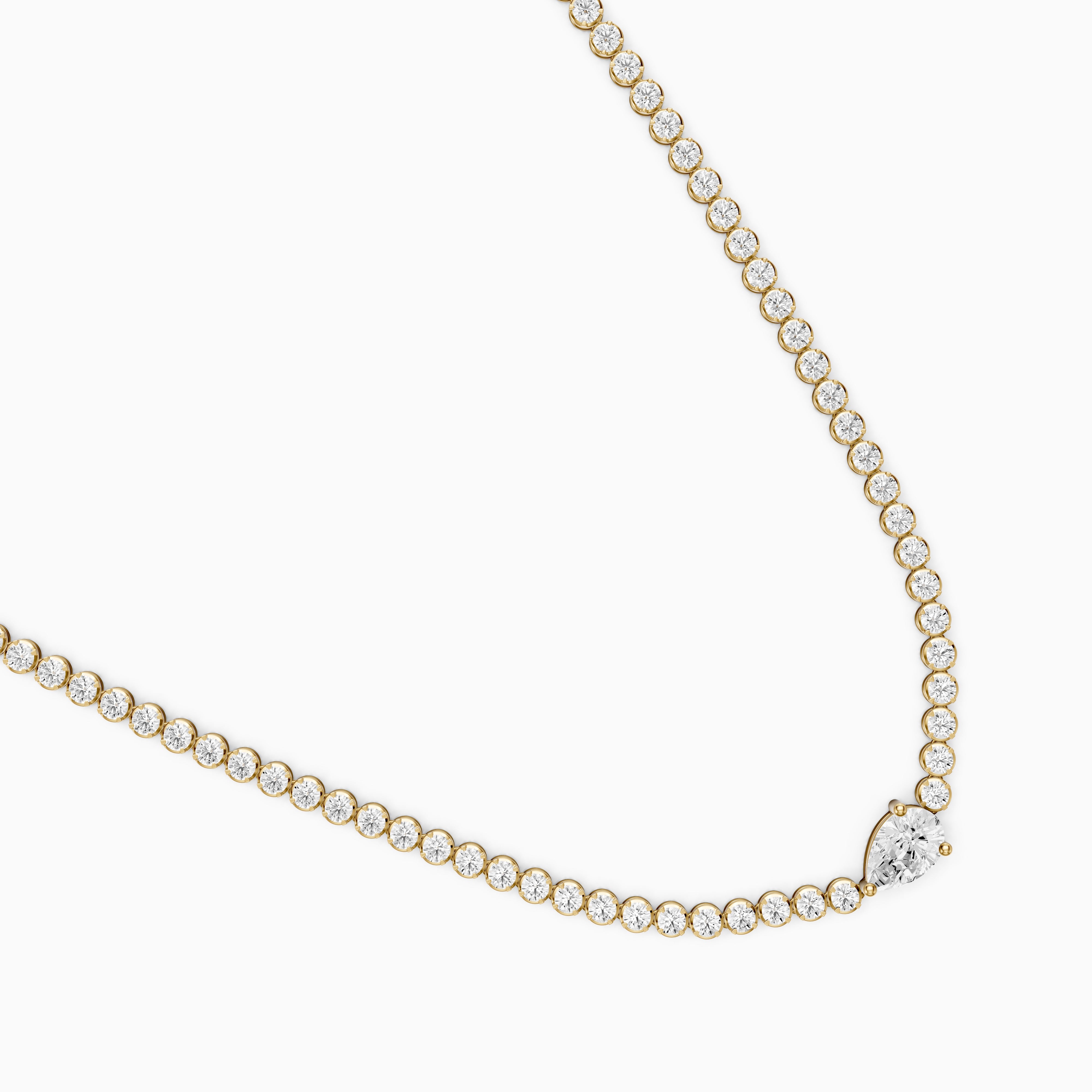 Laney Pear Lab Grown Diamond Single Station Tennis Necklace