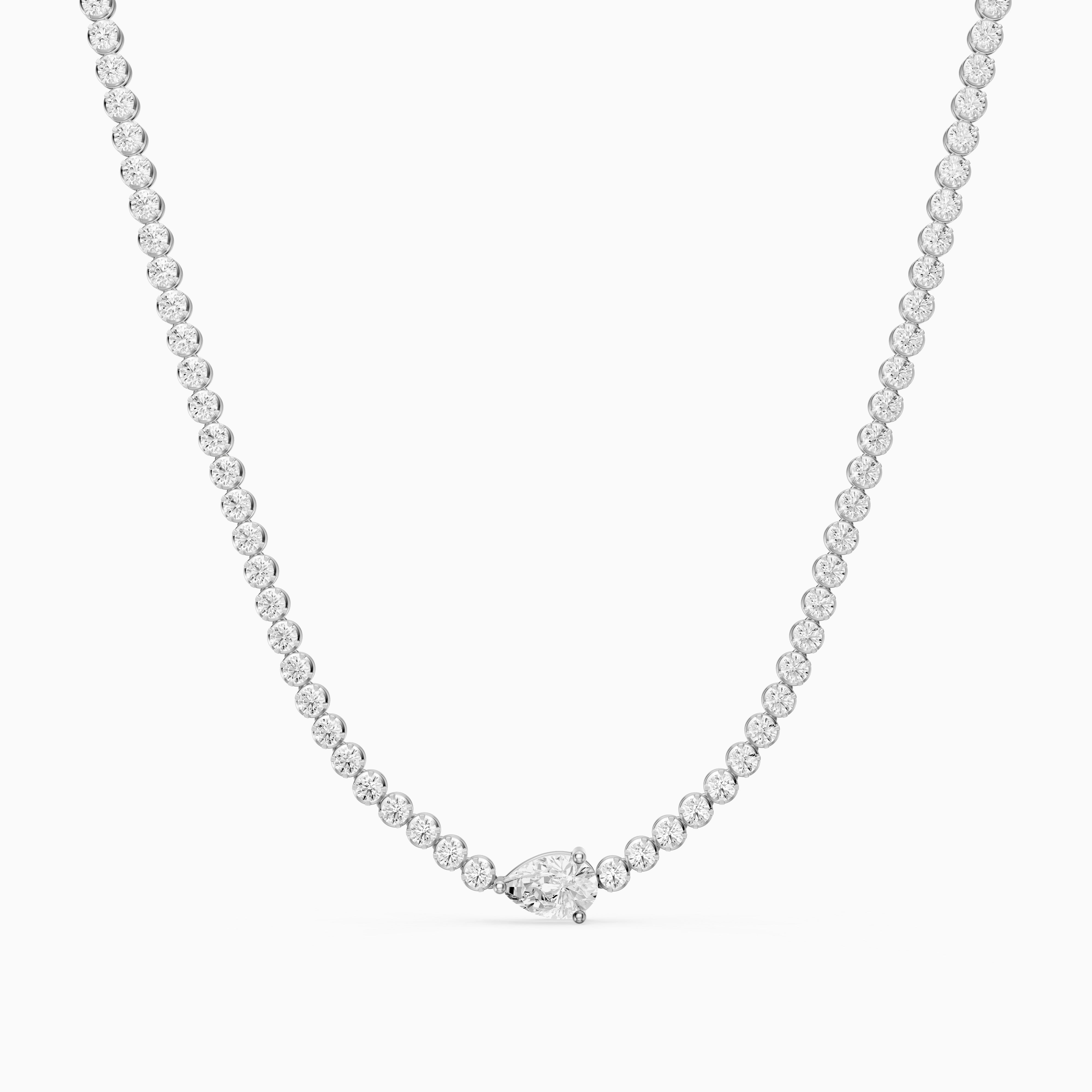 Laney Pear Lab Grown Diamond Single Station Tennis Necklace