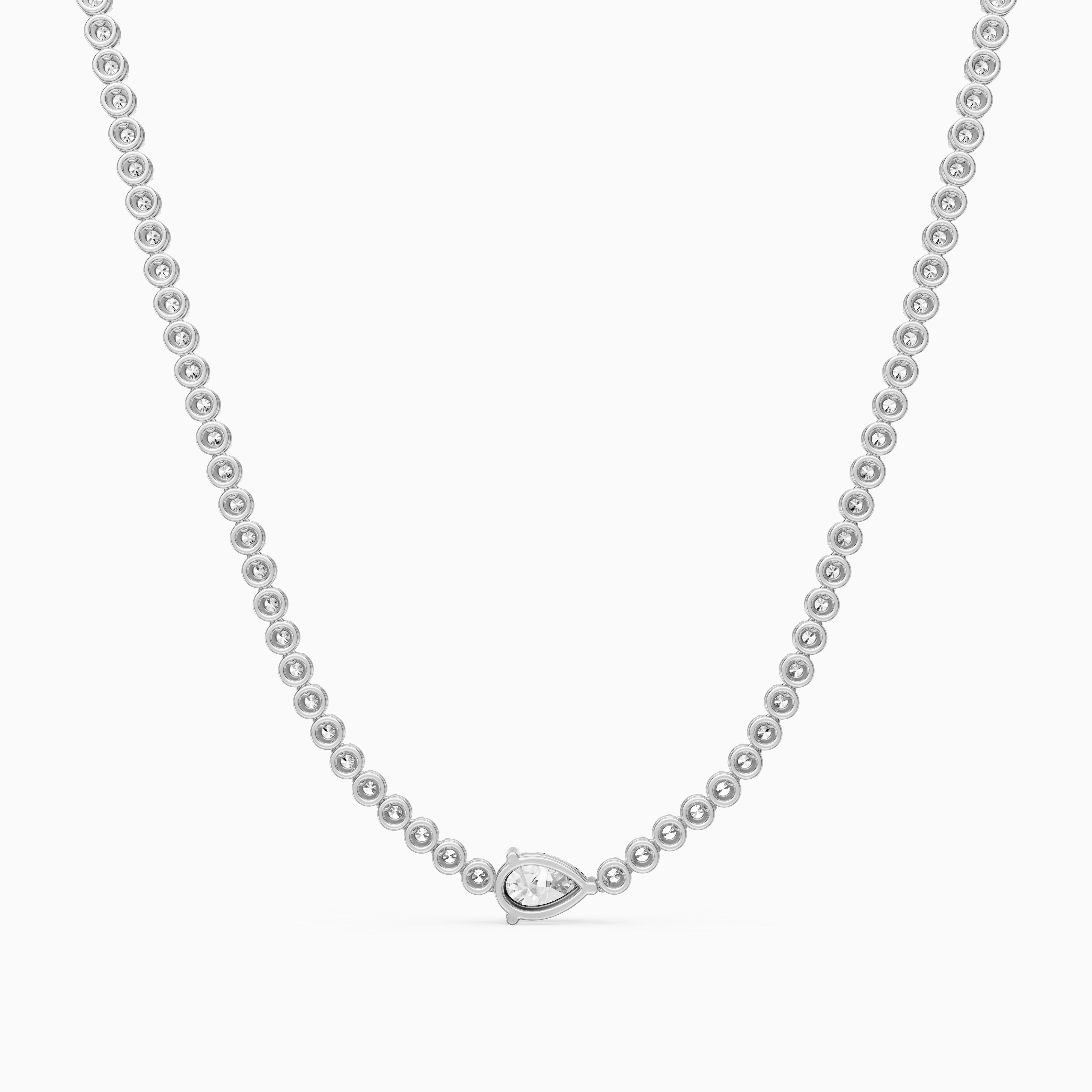 Laney Pear Lab Grown Diamond Single Station Tennis Necklace